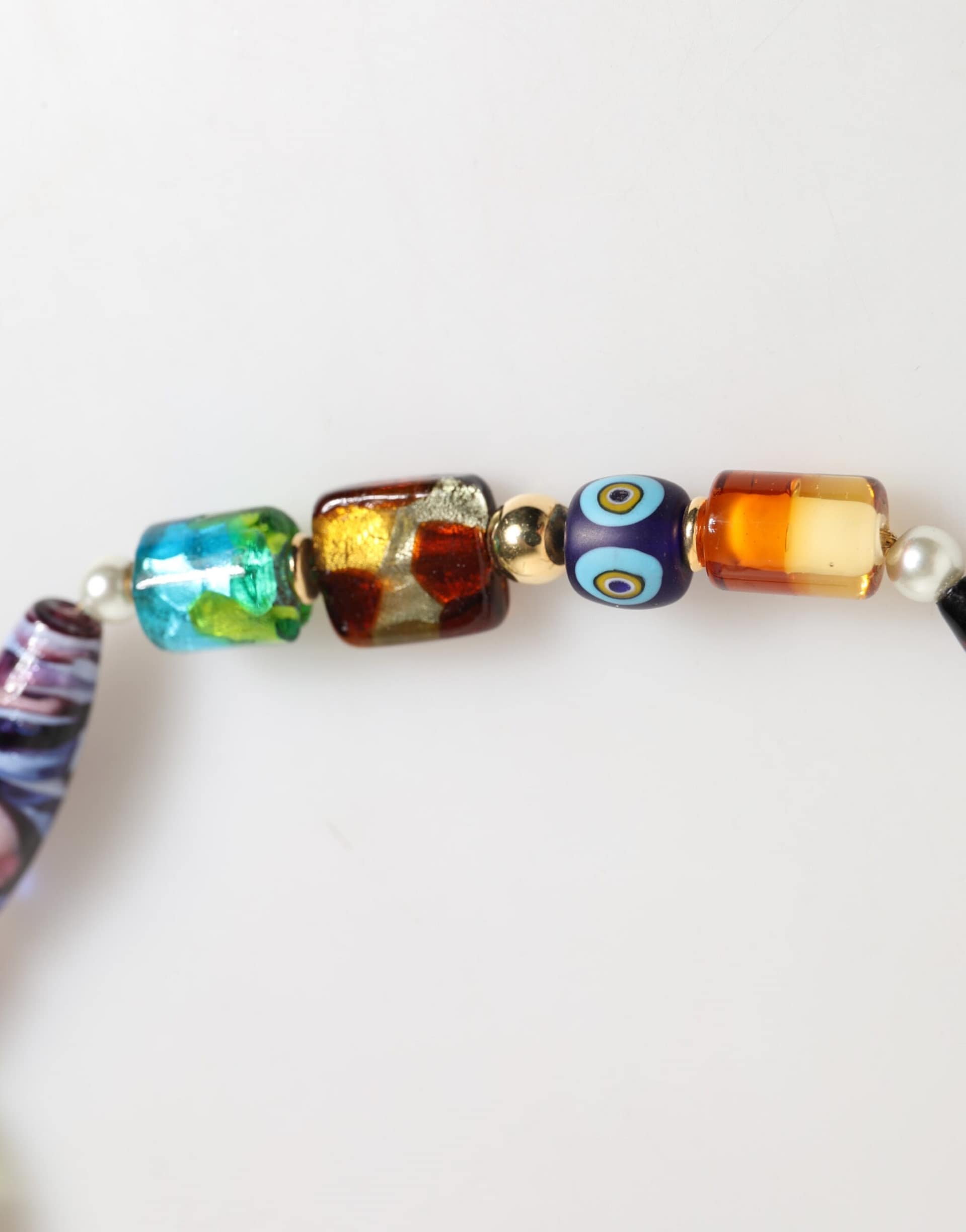 Dolce & Gabbana Multicolor Murano Glass Beads Gold Chain Jewelry Necklace - Image 3