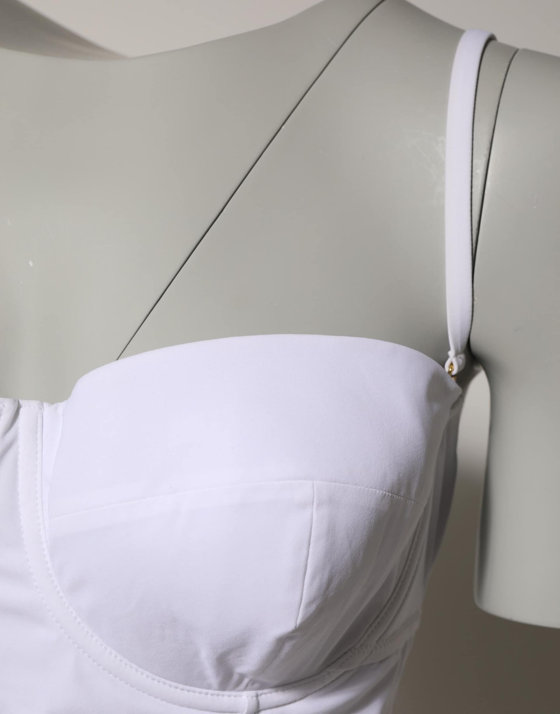 Dolce & Gabbana White Padded Balconette One Piece Swimwear - Image 3