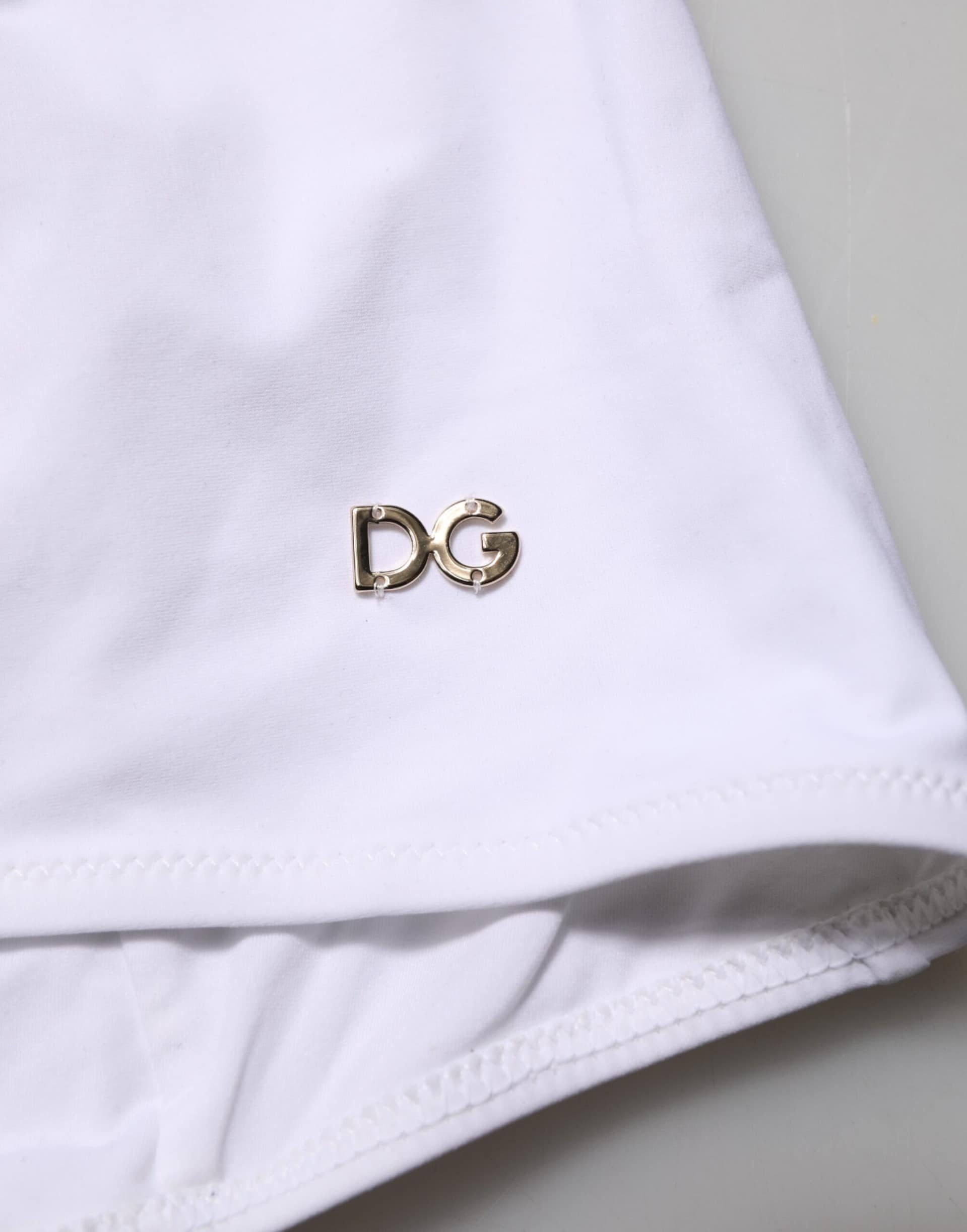 Dolce & Gabbana White Padded Balconette One Piece Swimwear - Image 6