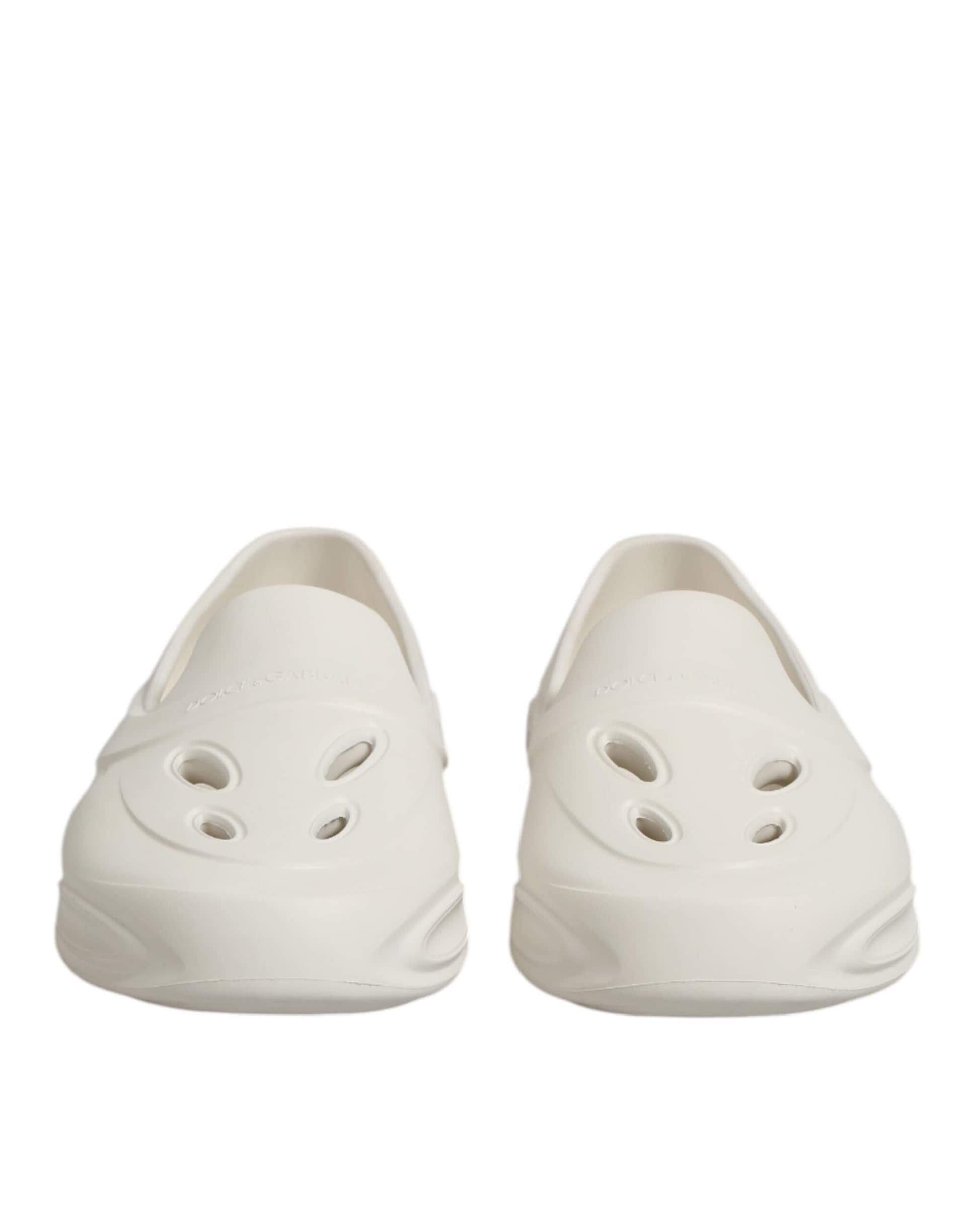 Dolce & Gabbana White Rubber Slides Low Top Sneakers Shoes - Image 3