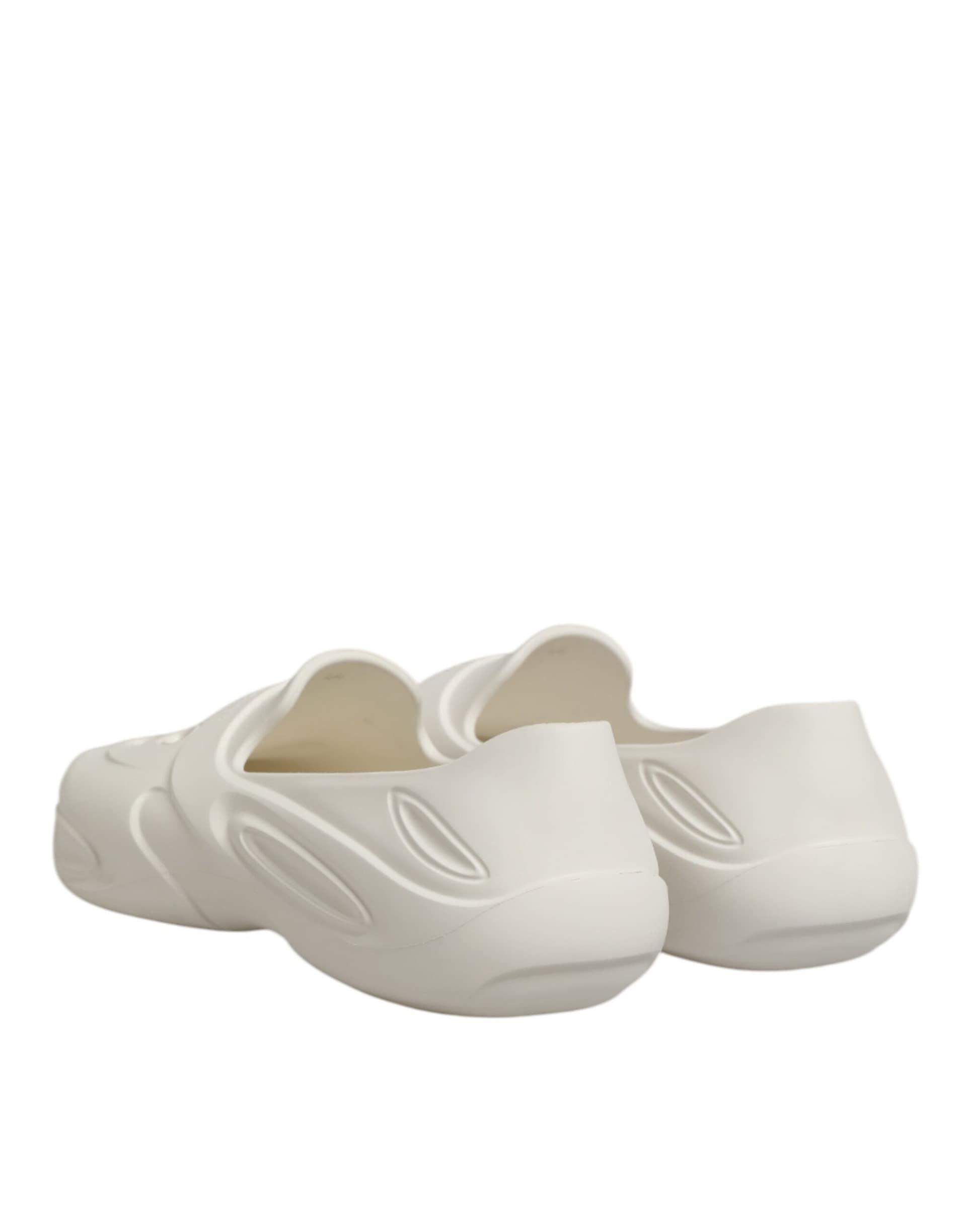 Dolce & Gabbana White Rubber Slides Low Top Sneakers Shoes - Image 6