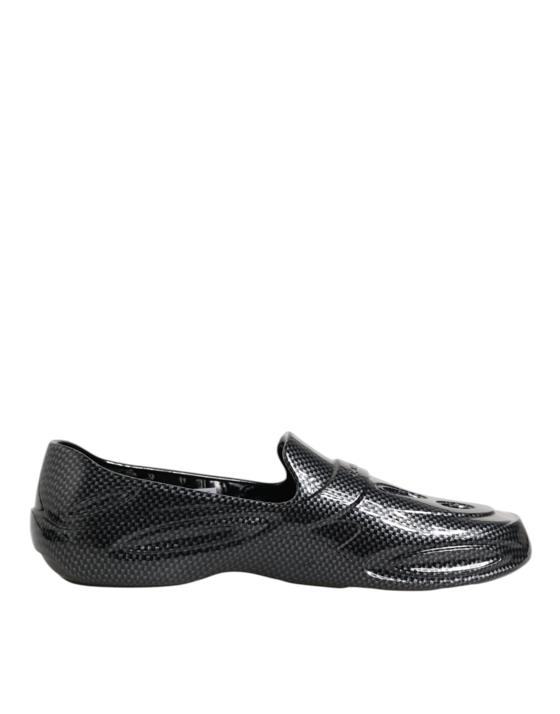 Dolce & Gabbana Black Rubber Slides Low Top Sneakers Shoes - Image 2