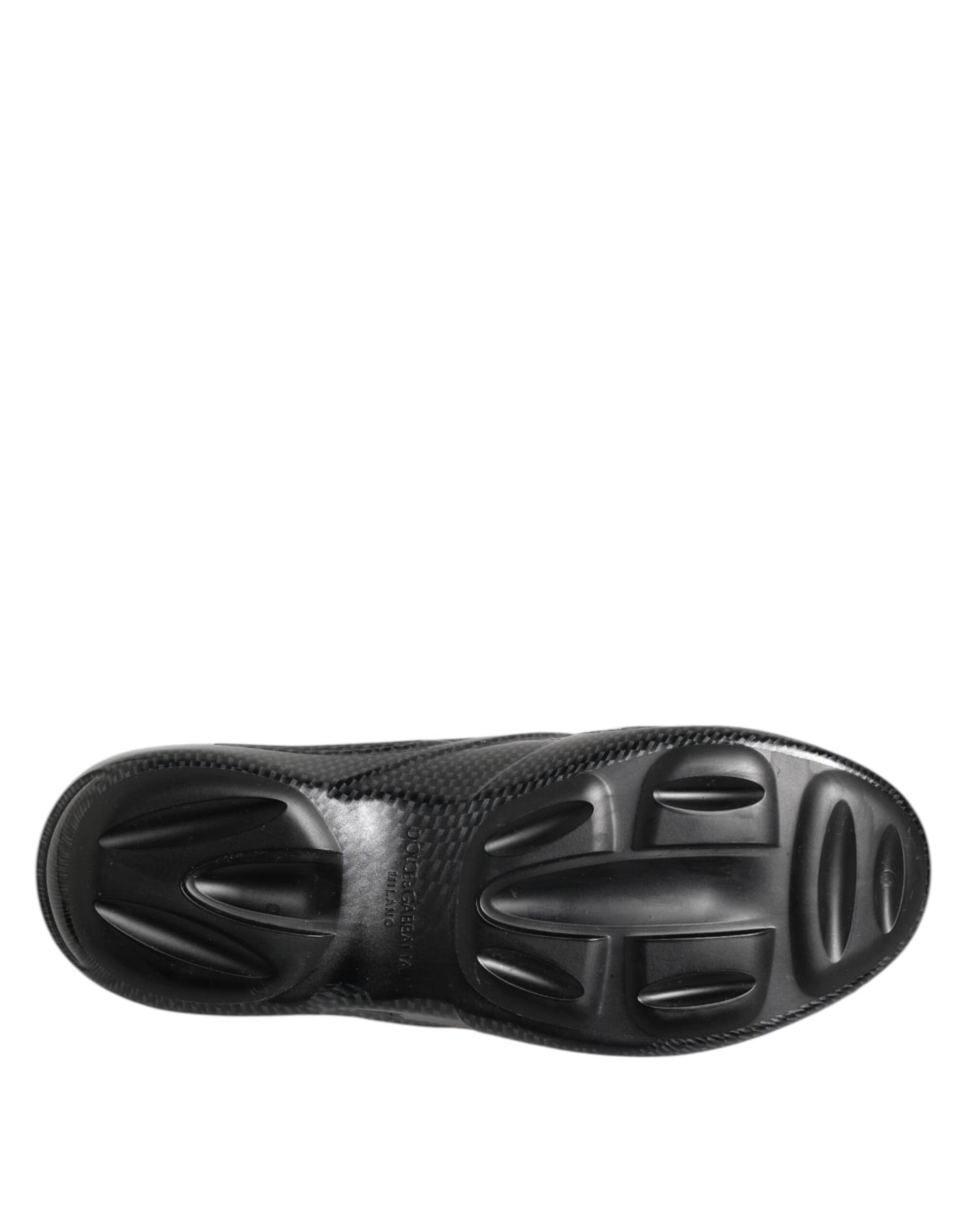 Dolce & Gabbana Black Rubber Slides Low Top Sneakers Shoes - Image 8