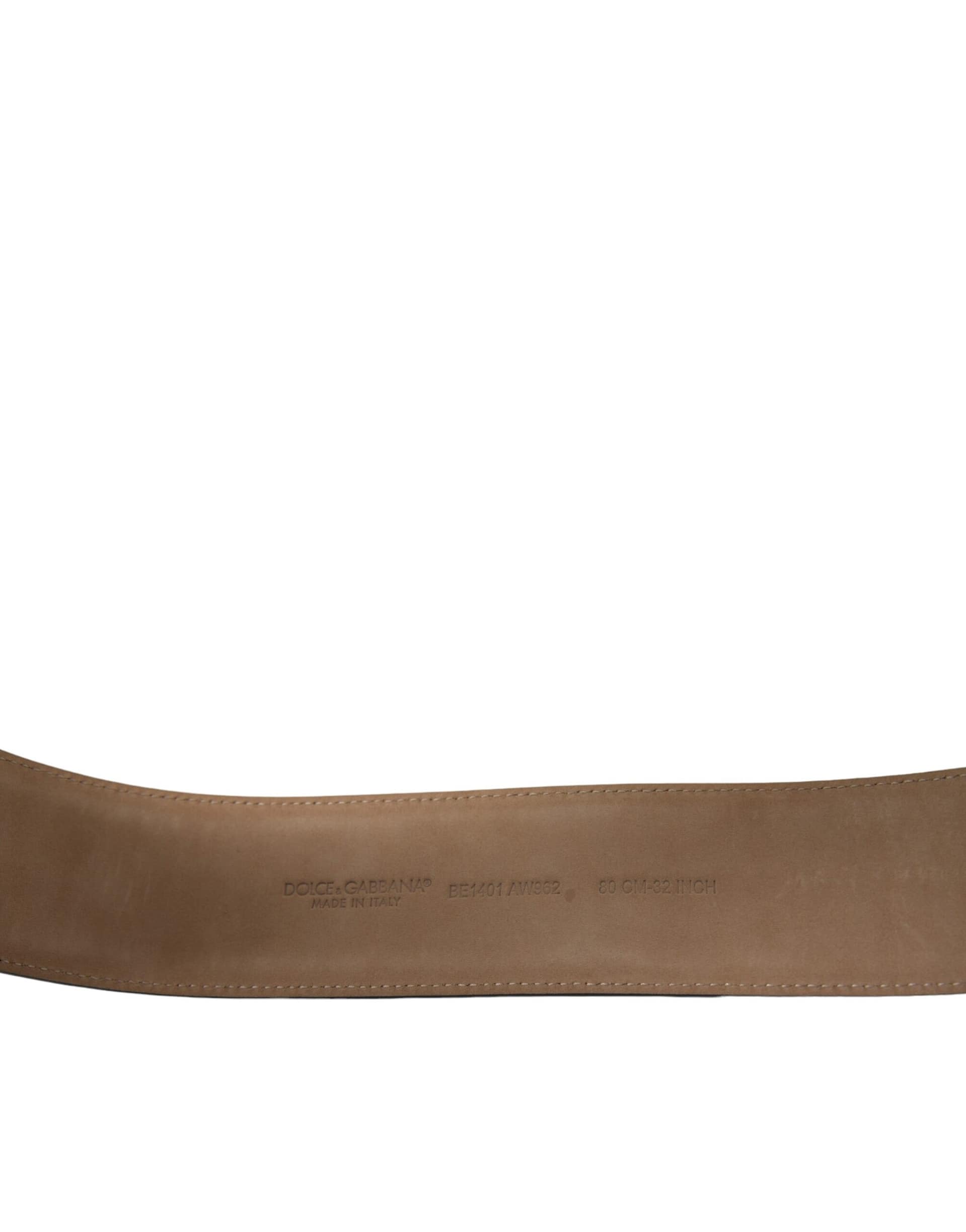 Dolce & Gabbana Black Leather Classic Metal Oval Buckle Belt - Image 5