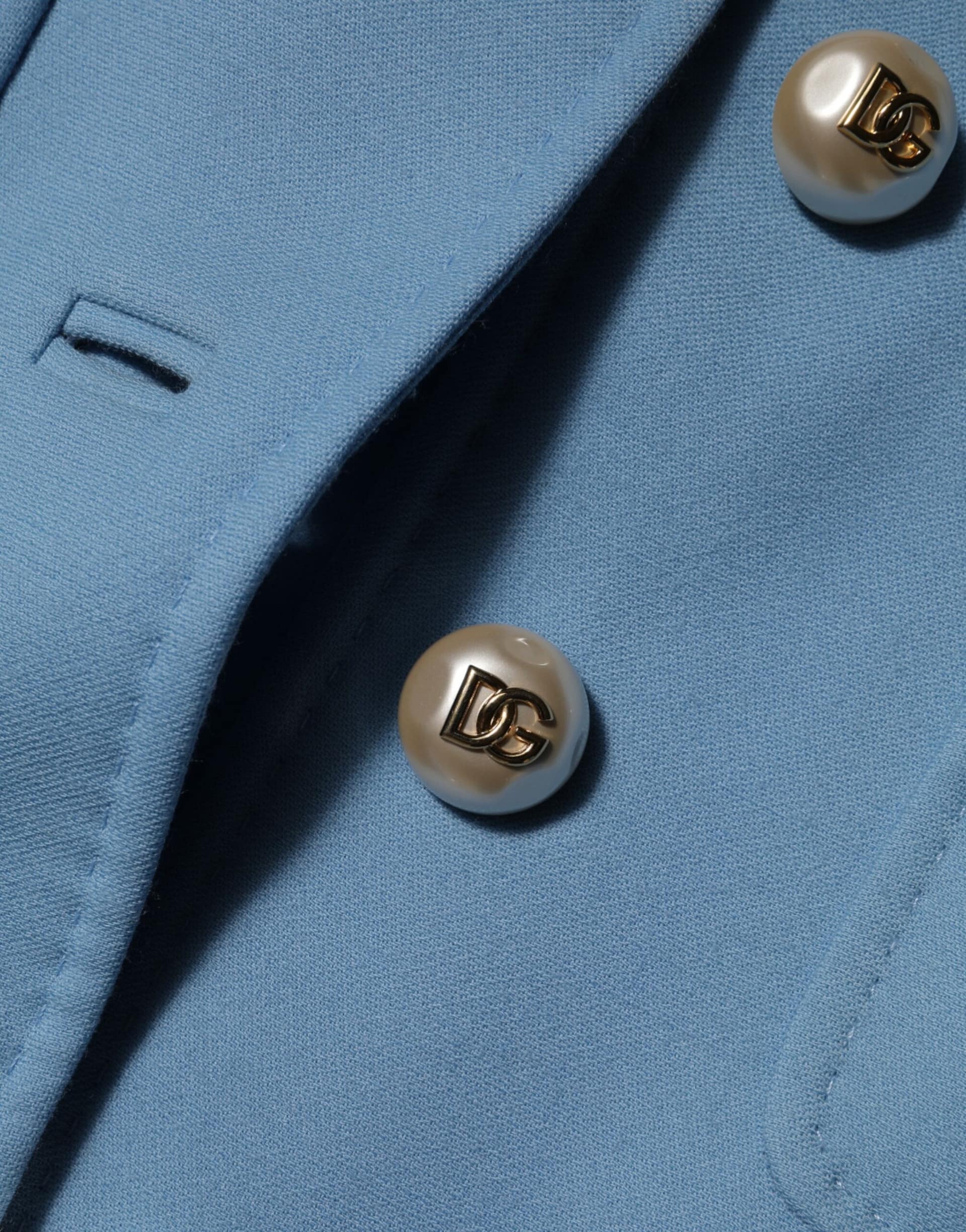 Dolce & Gabbana Blue Buttoned Down Trench Coat Jacket - Image 8