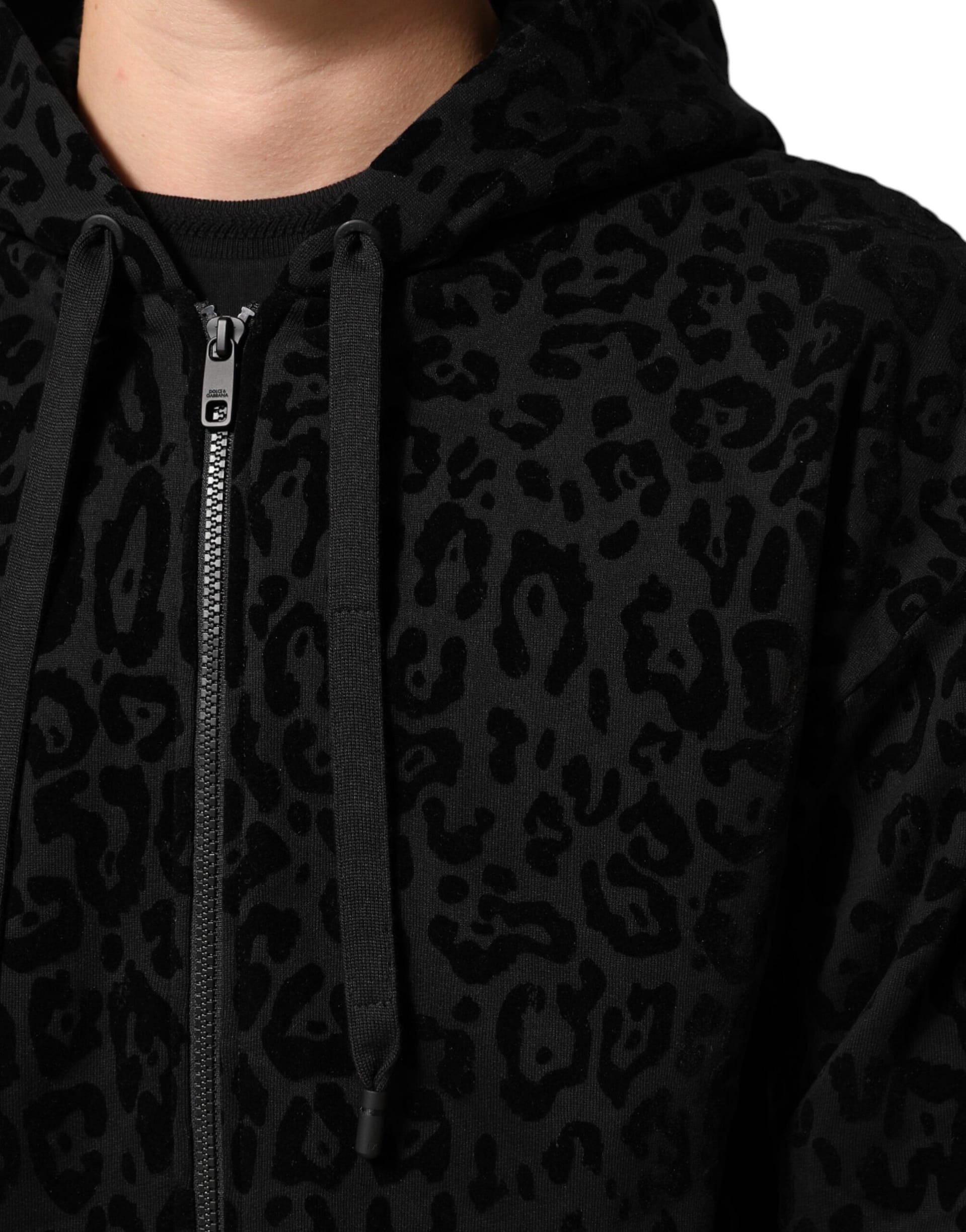 Dolce & Gabbana Black Cotton Hooded Full Zip Bomber Jacket - Image 6