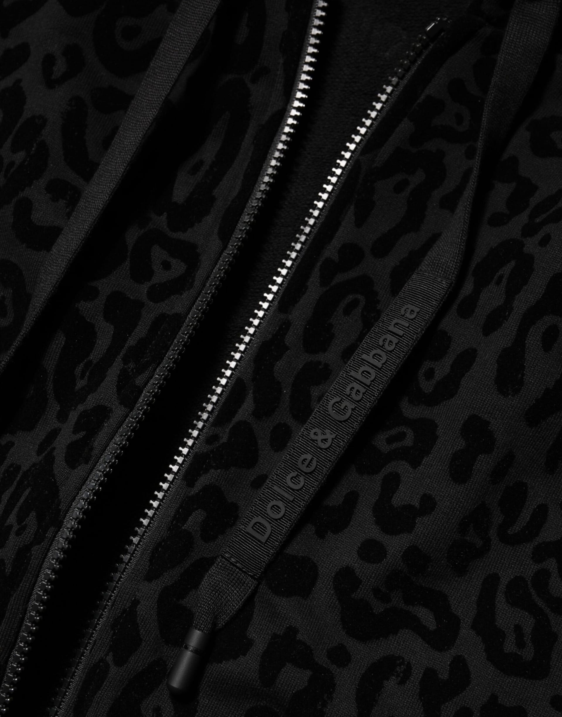 Dolce & Gabbana Black Cotton Hooded Full Zip Bomber Jacket - Image 8