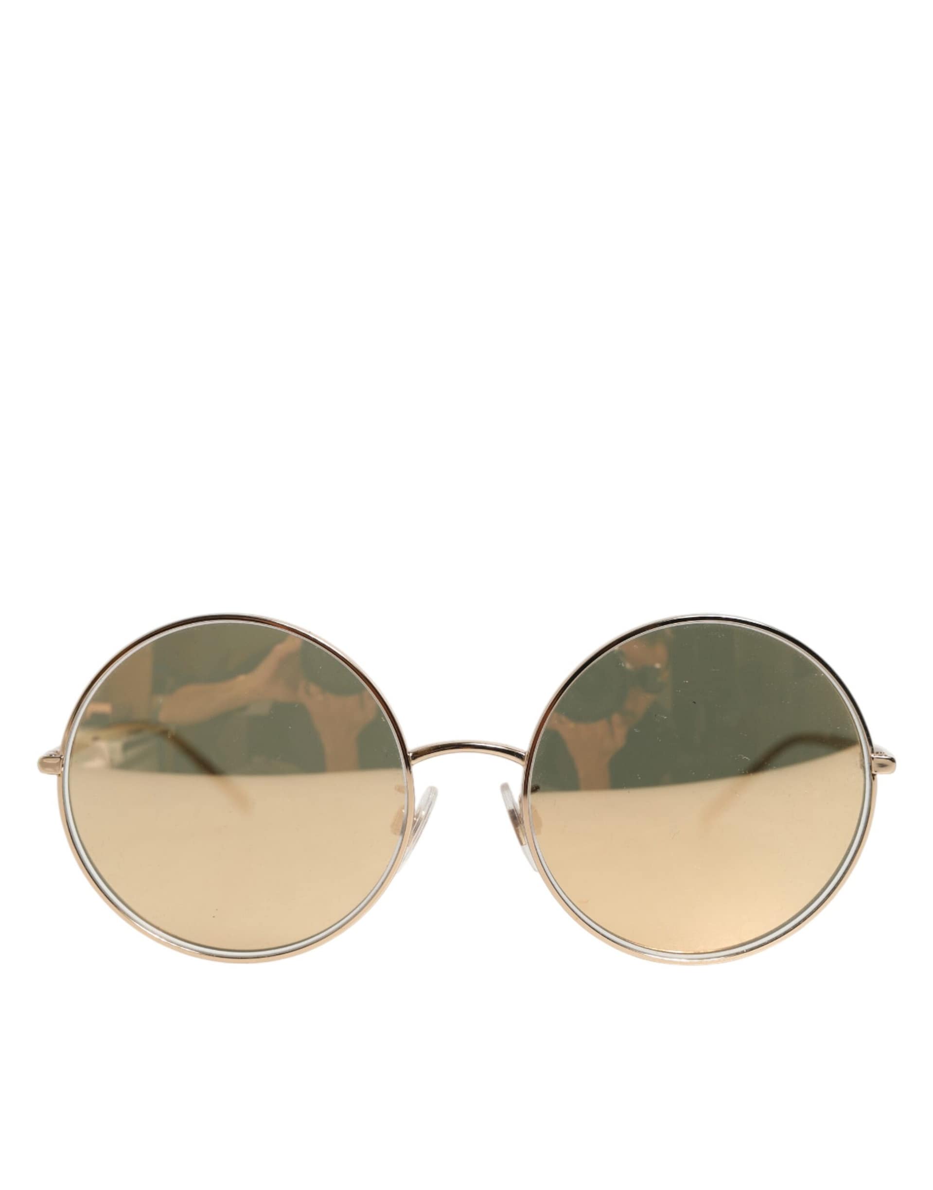 Dolce & Gabbana Gold Metal Round Shades Eyewear Sunglasses - Image 2