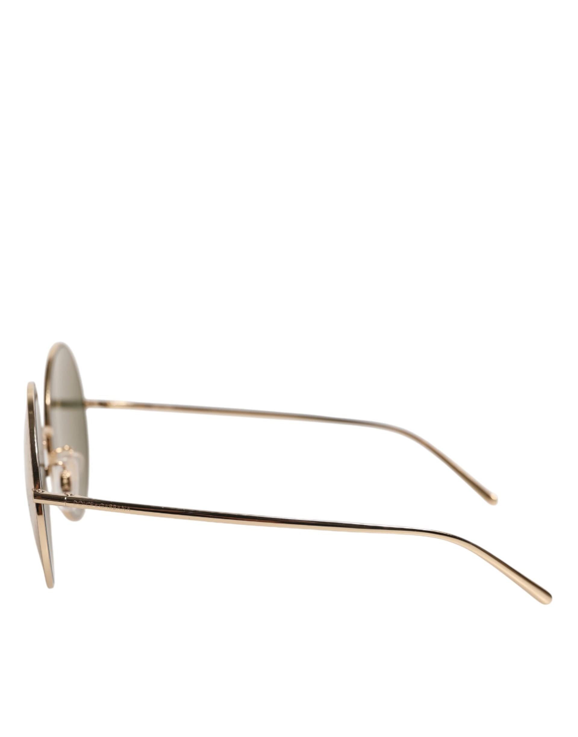 Dolce & Gabbana Gold Metal Round Shades Eyewear Sunglasses - Image 4