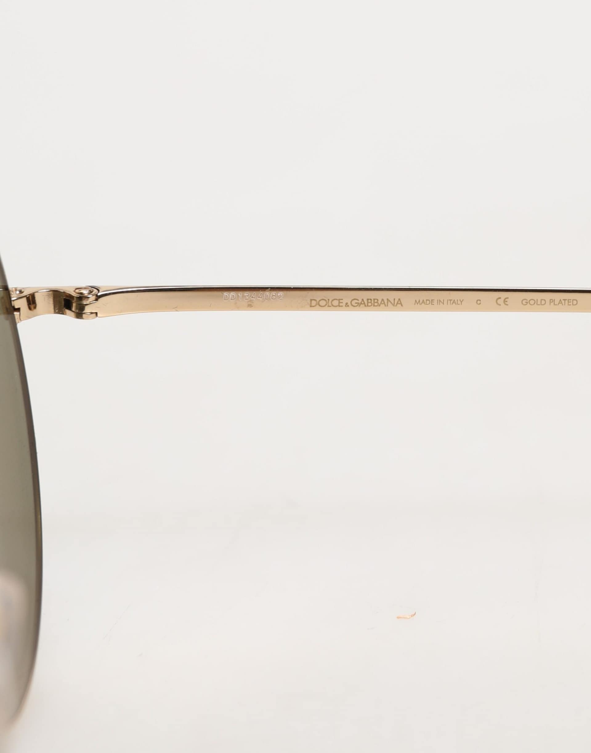 Dolce & Gabbana Gold Metal Round Shades Eyewear Sunglasses - Image 5