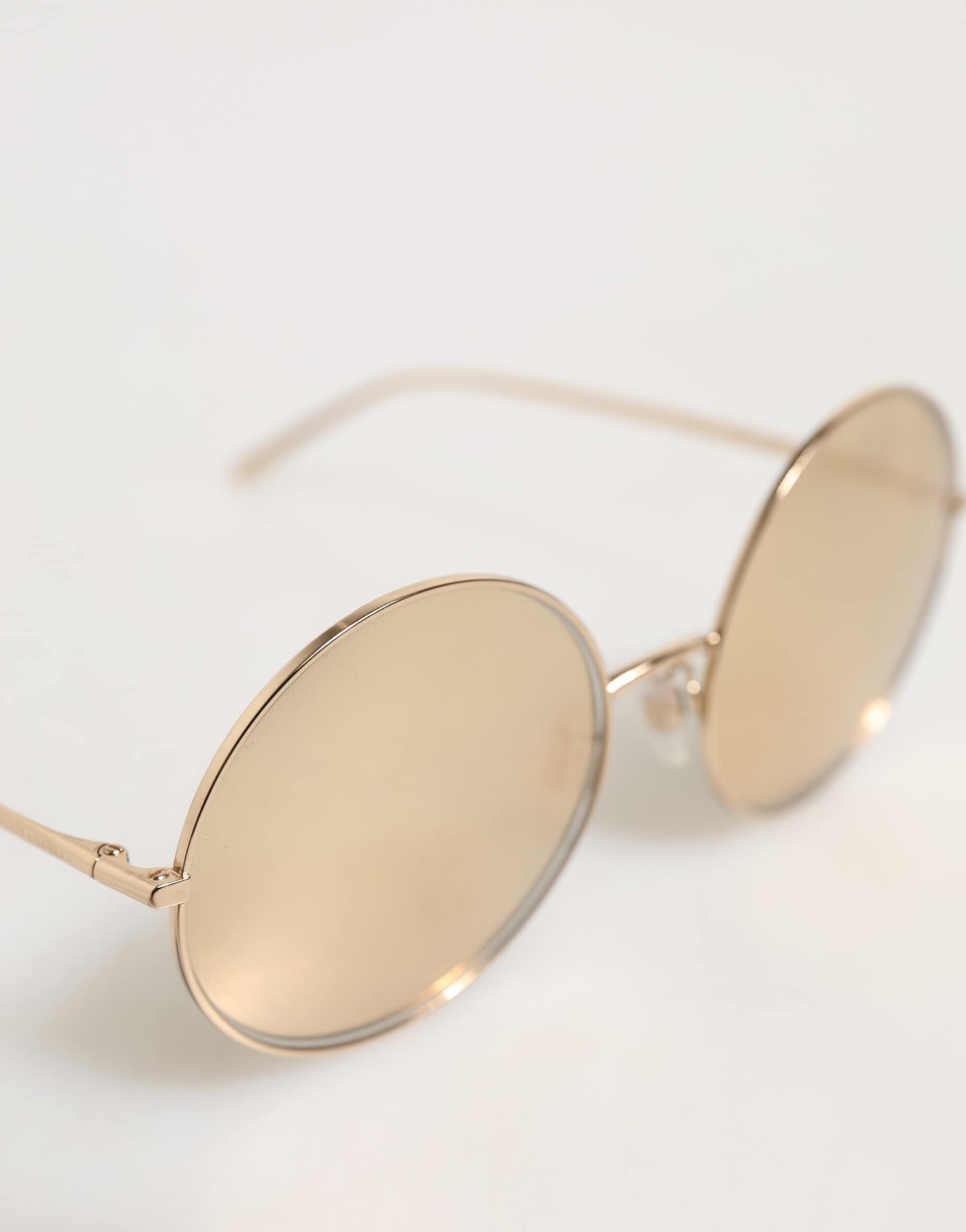 Dolce & Gabbana Gold Metal Round Shades Eyewear Sunglasses - Image 7