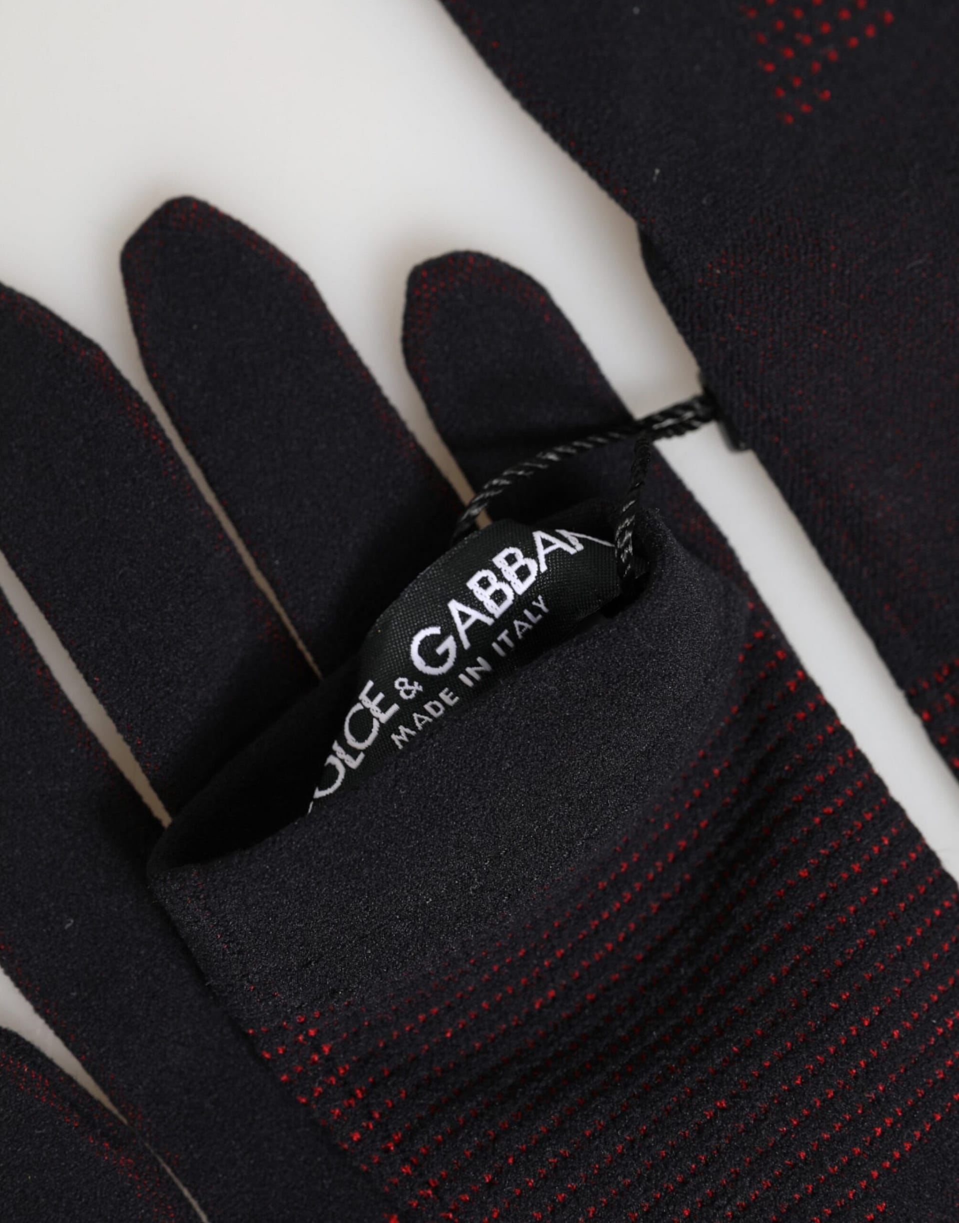 Dolce & Gabbana Black DG Logo Cotton Hands Mitten Men Gloves - Image 5