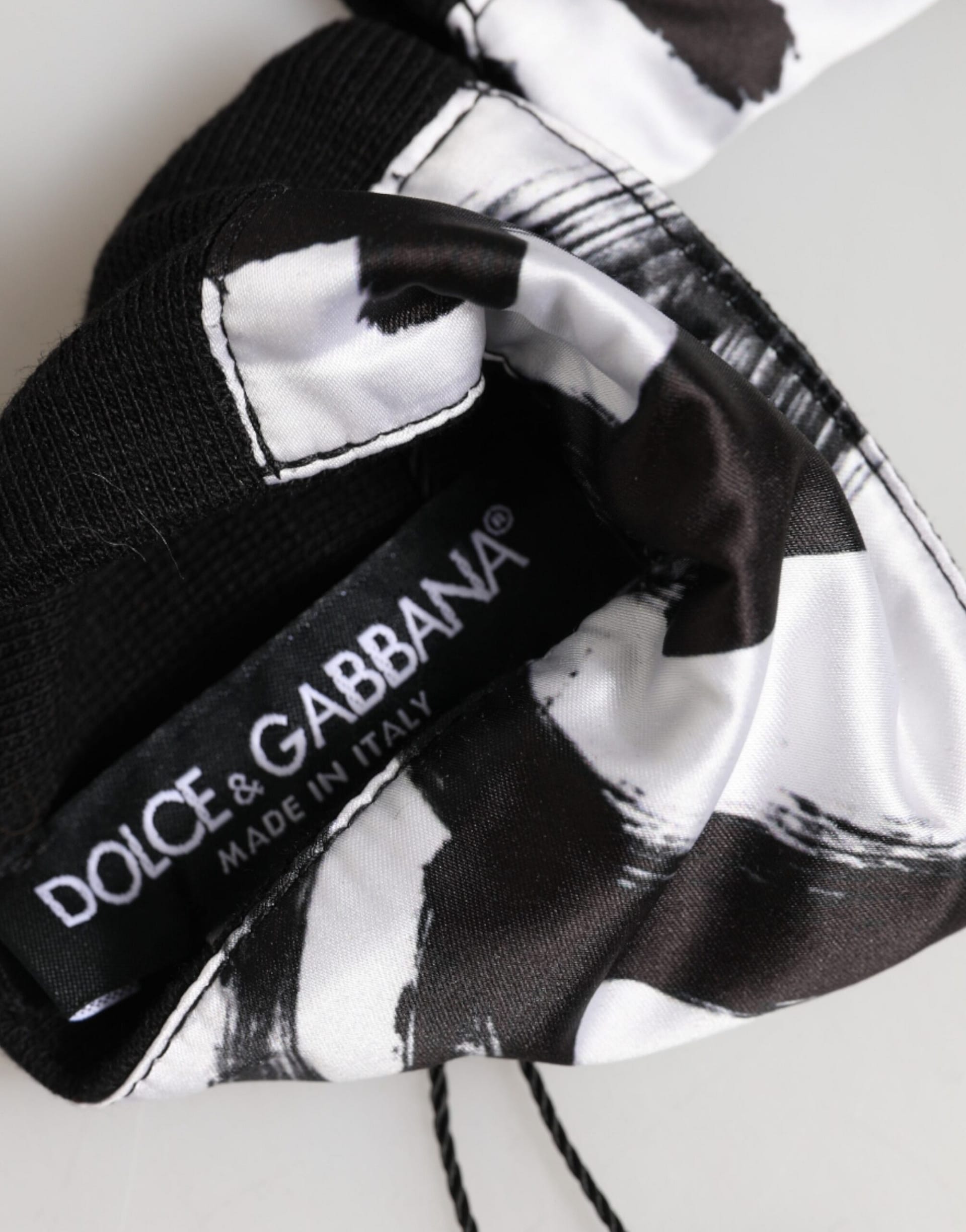 Dolce & Gabbana Black White DG Logo Silk 1 Pair Wristband - Image 3