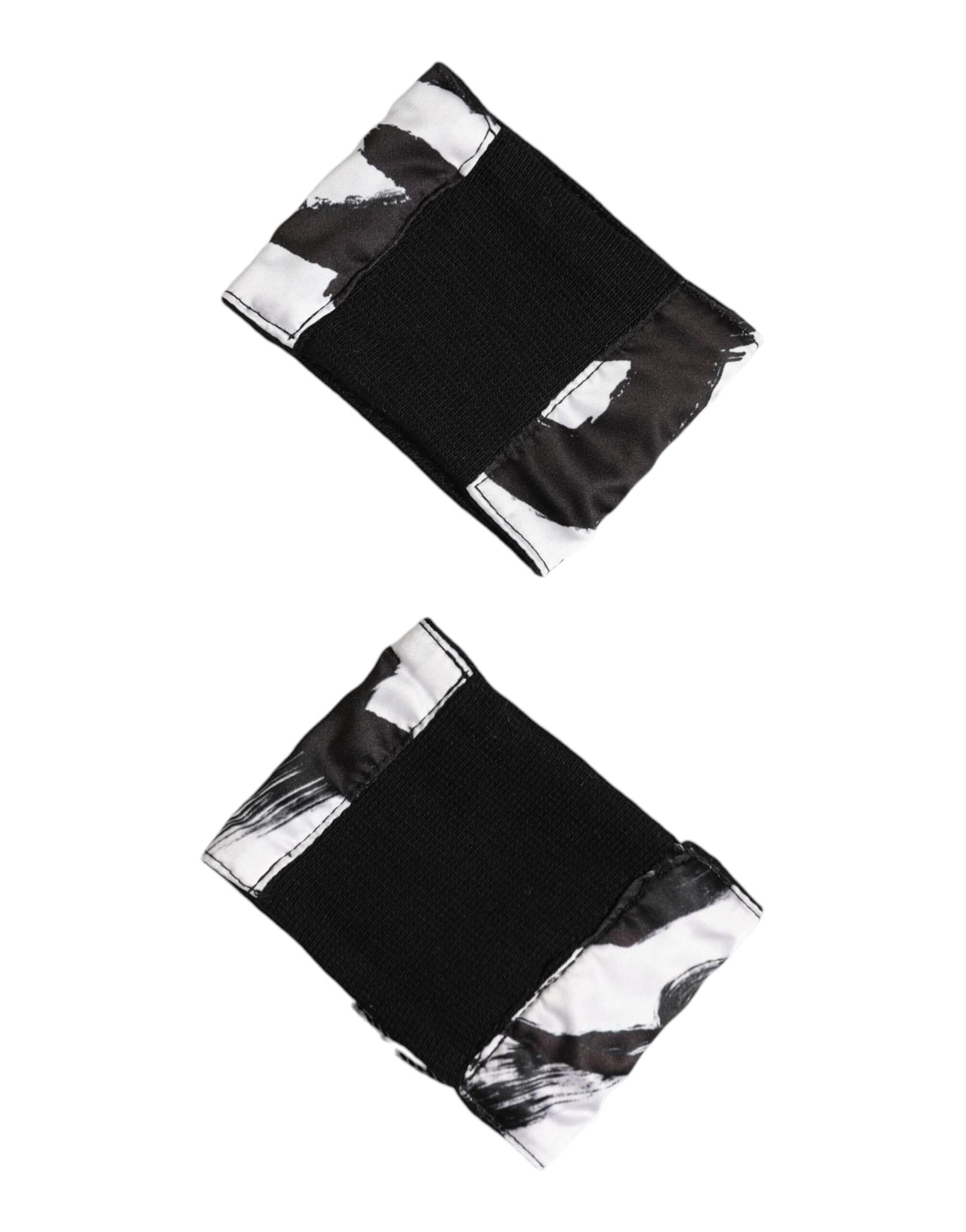 Dolce & Gabbana Black White DG Logo Silk 1 Pair Wristband - Image 4
