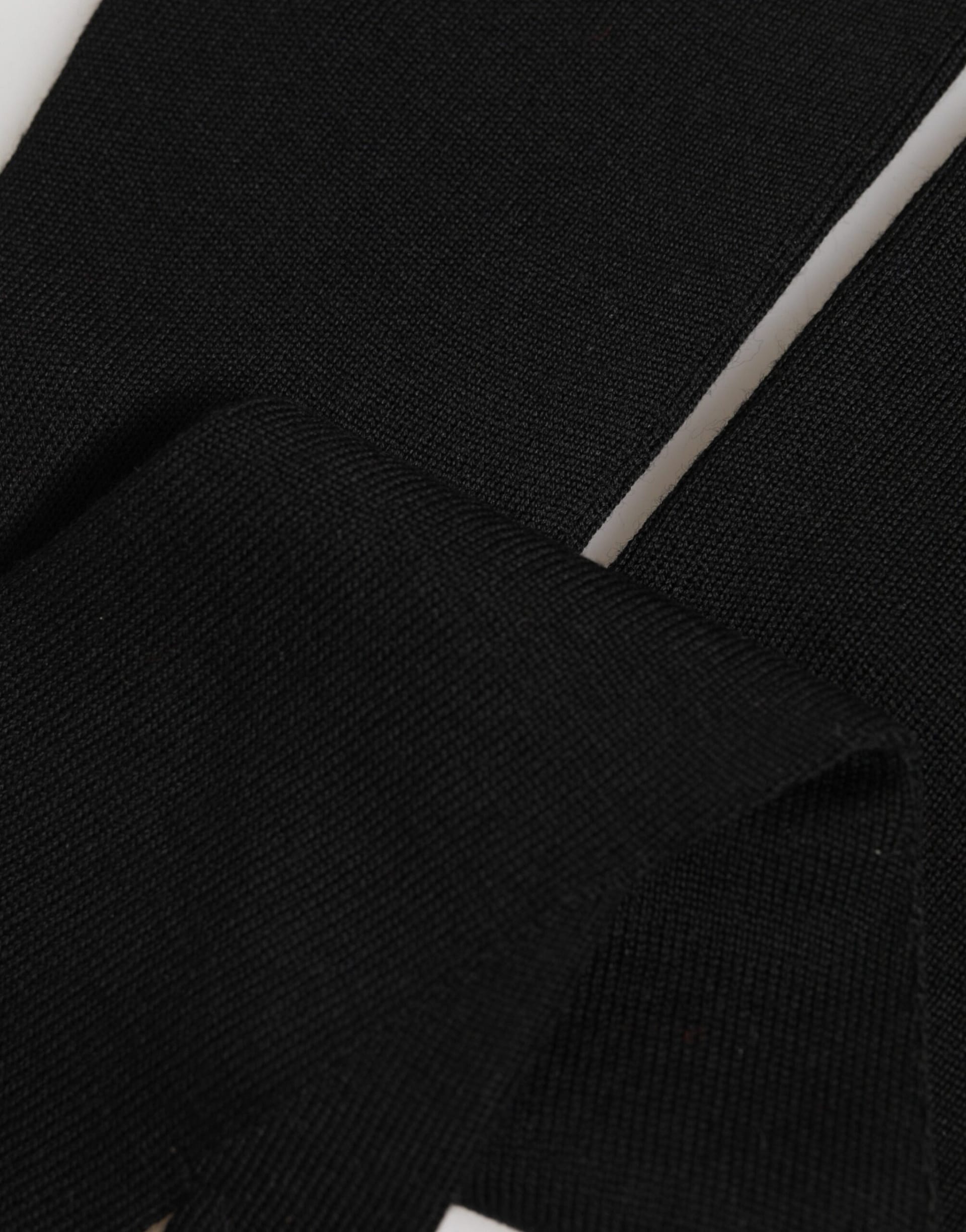 Dolce & Gabbana Black Virgin Wool Knitted Fingerless Men Gloves - Image 5