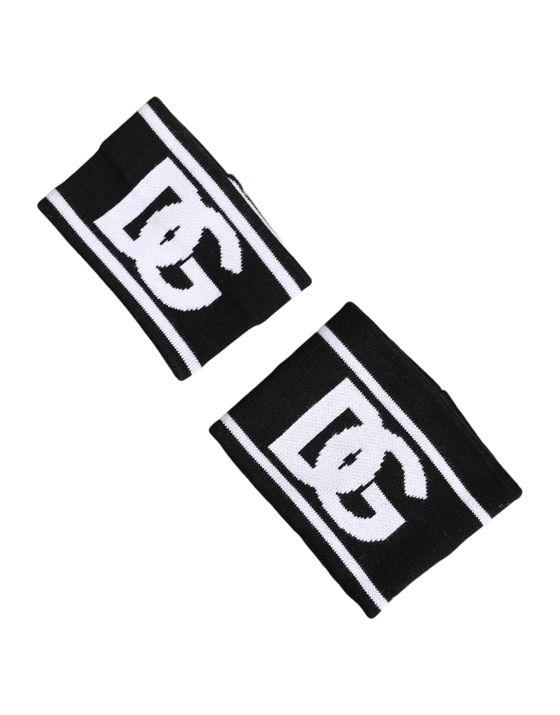 Dolce & Gabbana Black White DG Logo Cotton 1 Pair One Wristband - Image 2