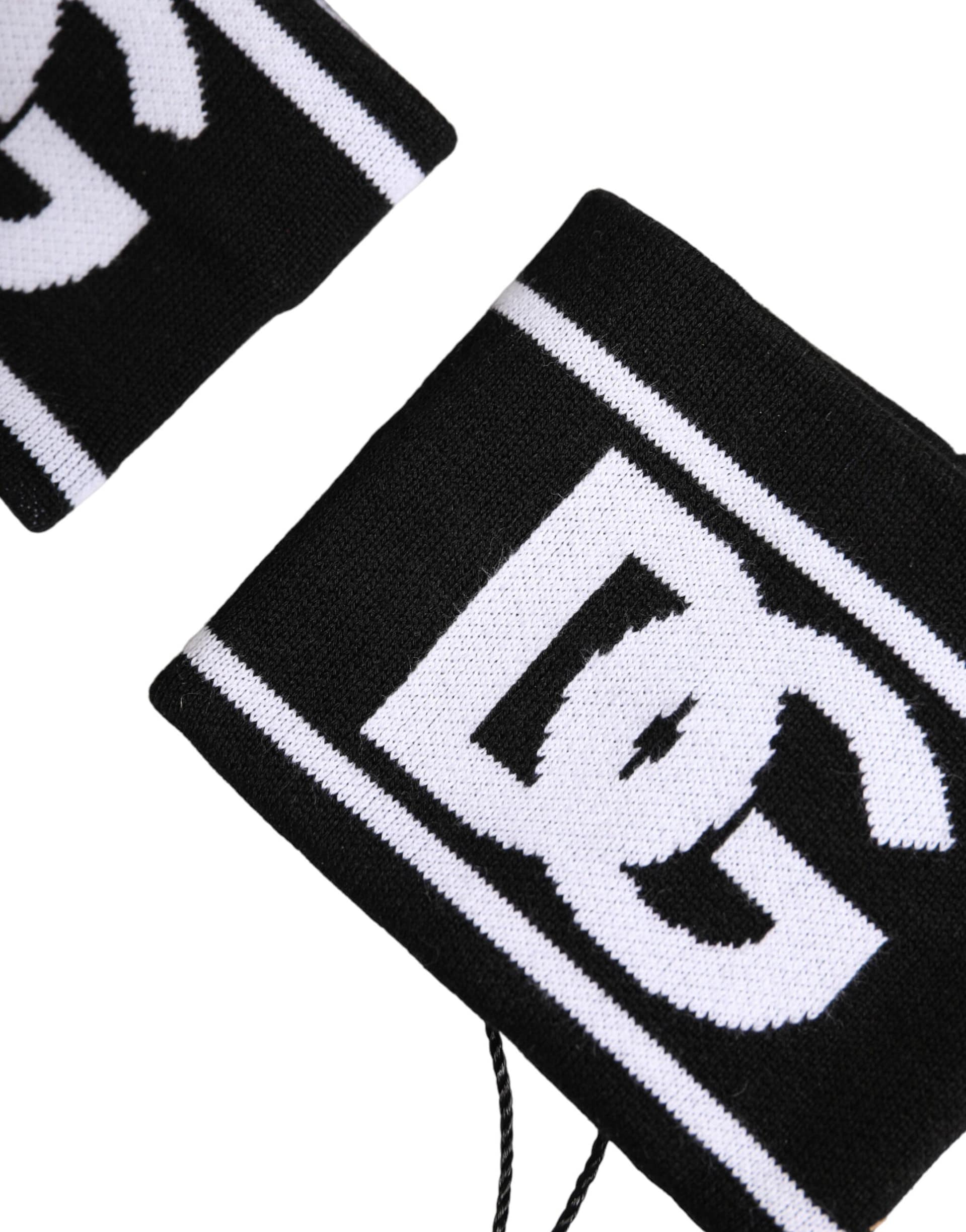 Dolce & Gabbana Black White DG Logo Cotton 1 Pair One Wristband - Image 3