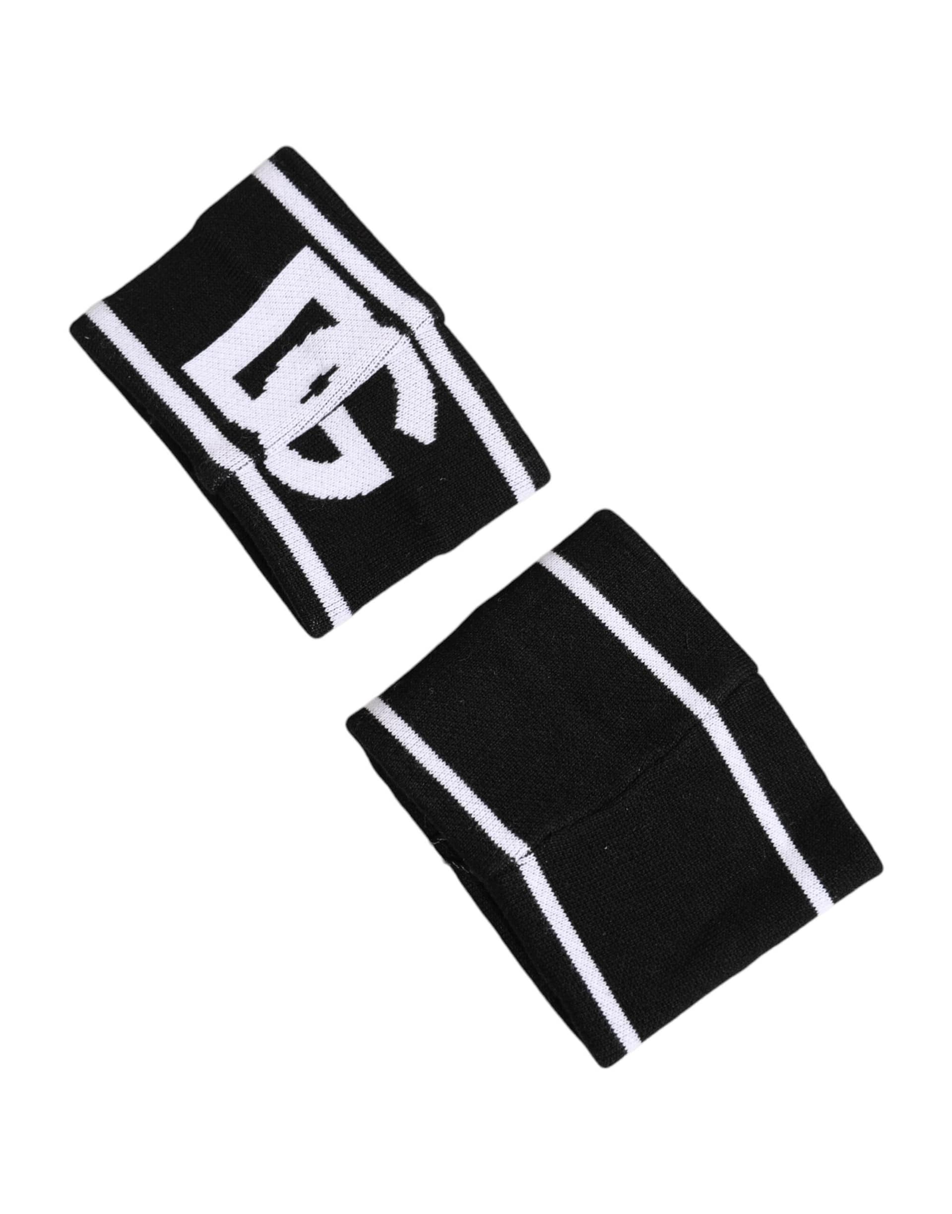 Dolce & Gabbana Black White DG Logo Cotton 1 Pair One Wristband - Image 4