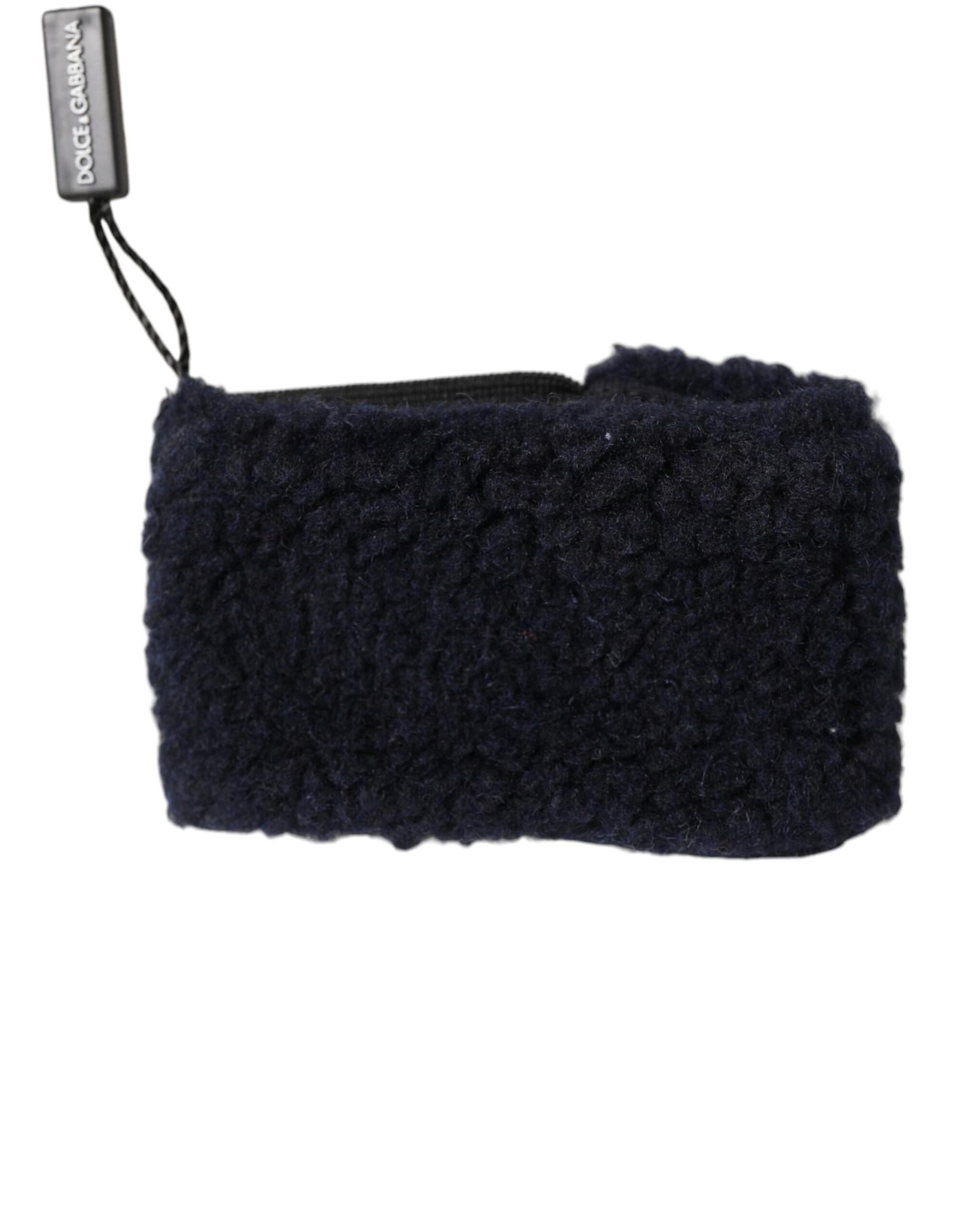 Dolce & Gabbana Black Wool Knitted Sweatbands Men Wristband - Image 2