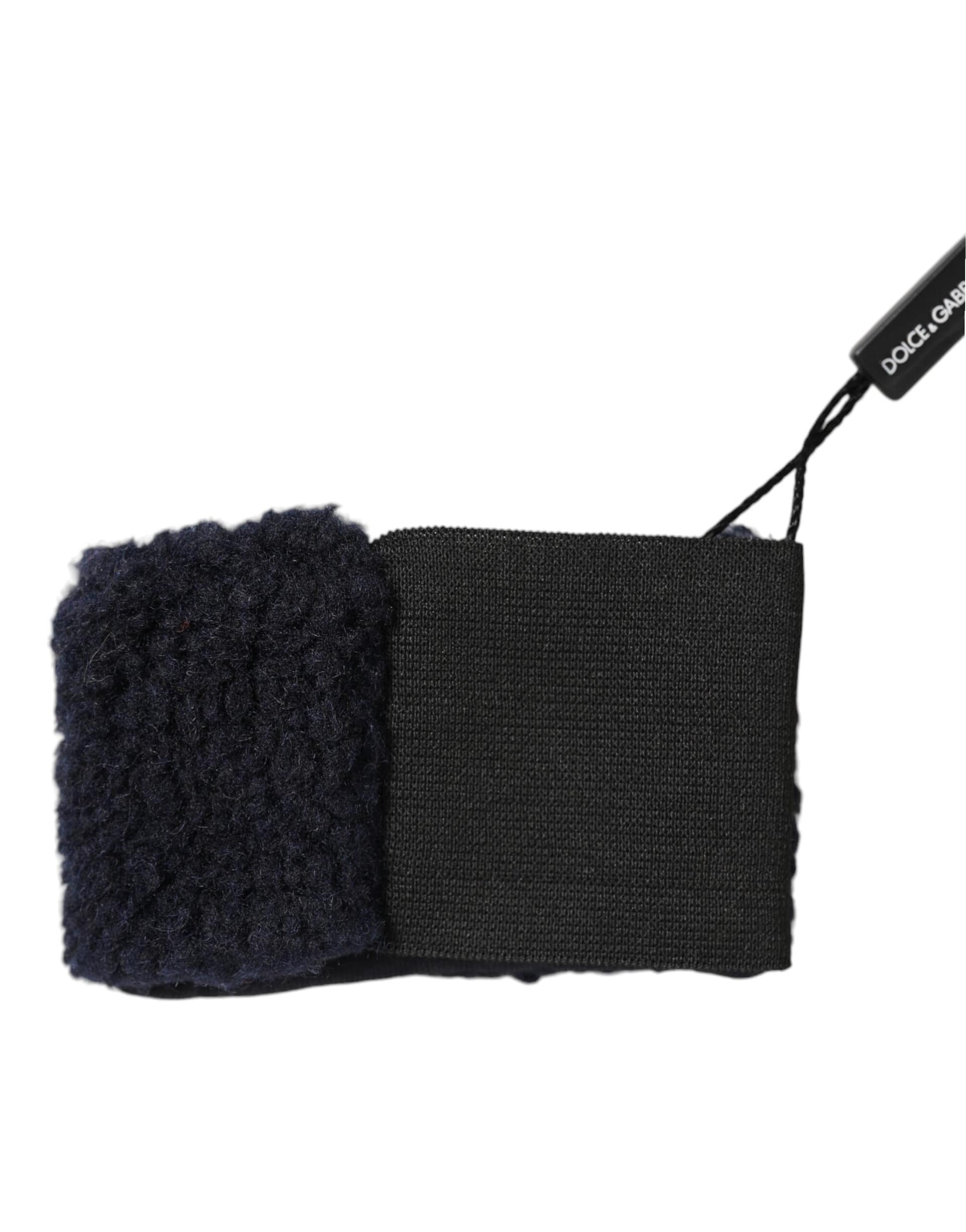 Dolce & Gabbana Black Wool Knitted Sweatbands Men Wristband - Image 3