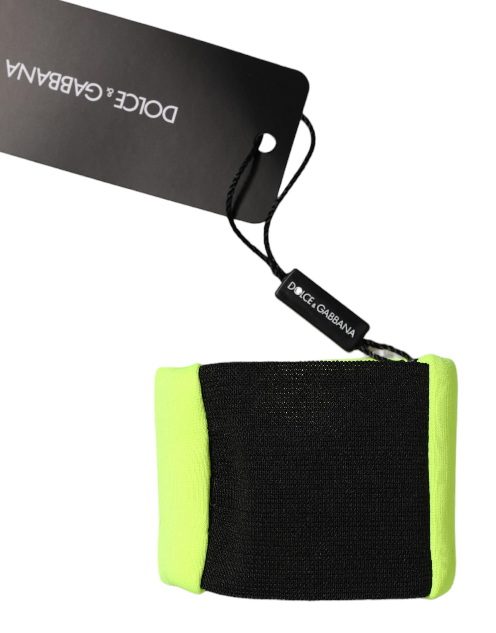 Dolce & Gabbana Yellow Green Silk DG Logo Men Wristband - Image 3