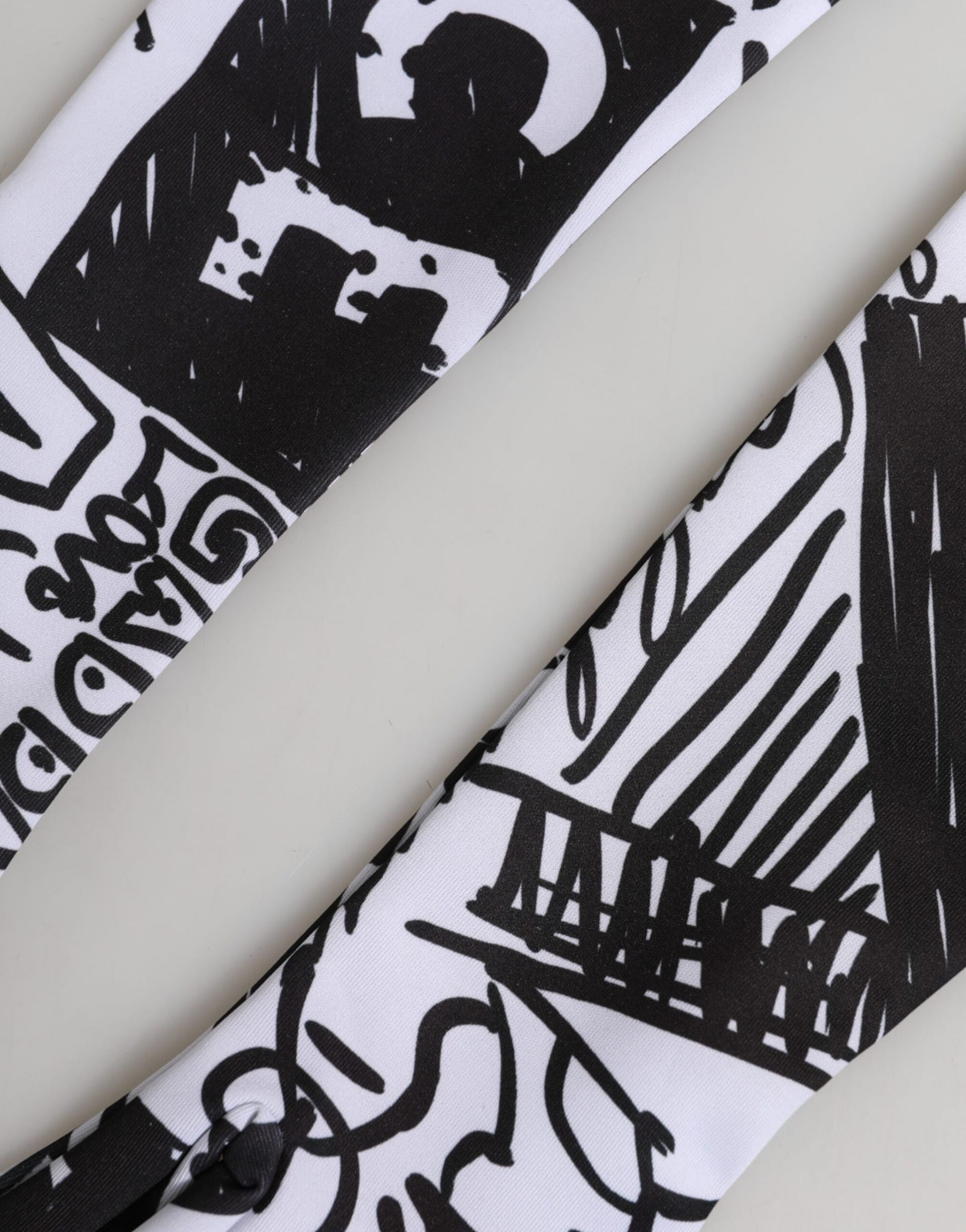 Dolce & Gabbana Gloves Black White DG Logo Elbow Length Mitten - Image 5