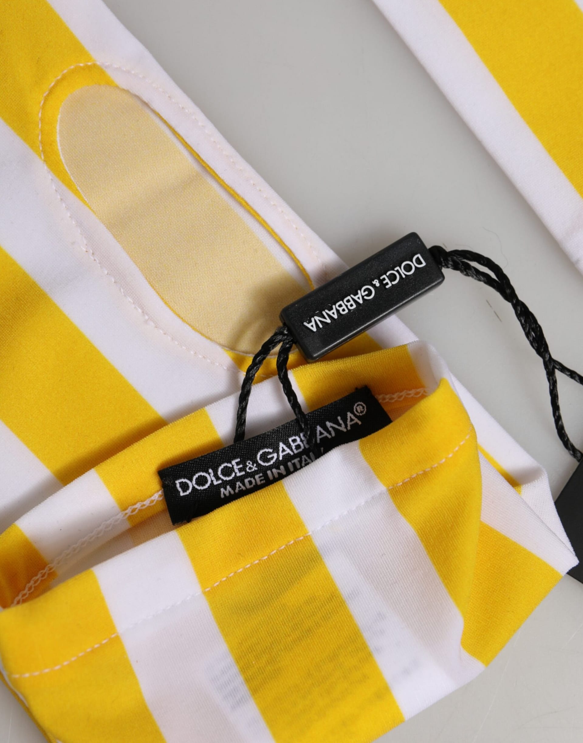 Dolce & Gabbana Yellow White Nylon Fingerless Wrist Length Gloves - Image 3