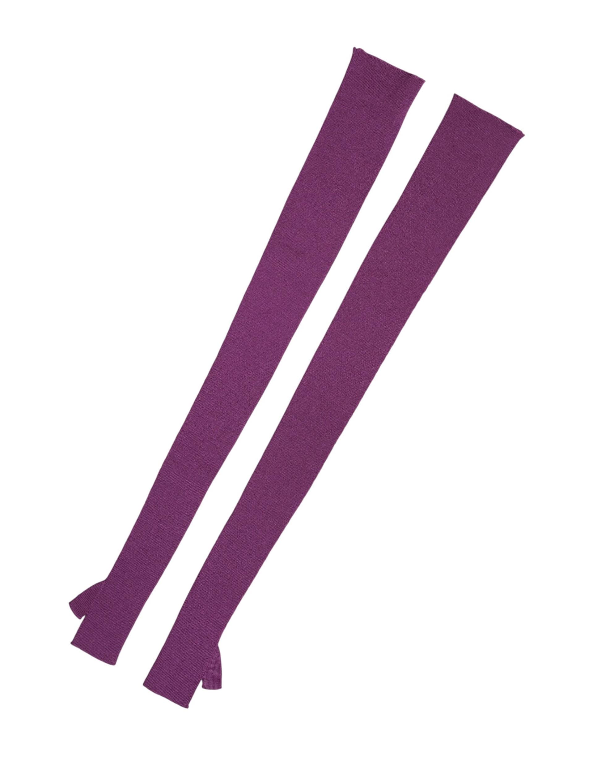 Dolce & Gabbana Purple Wool Fingerless Elbow Length Women One Size Gloves - Image 2