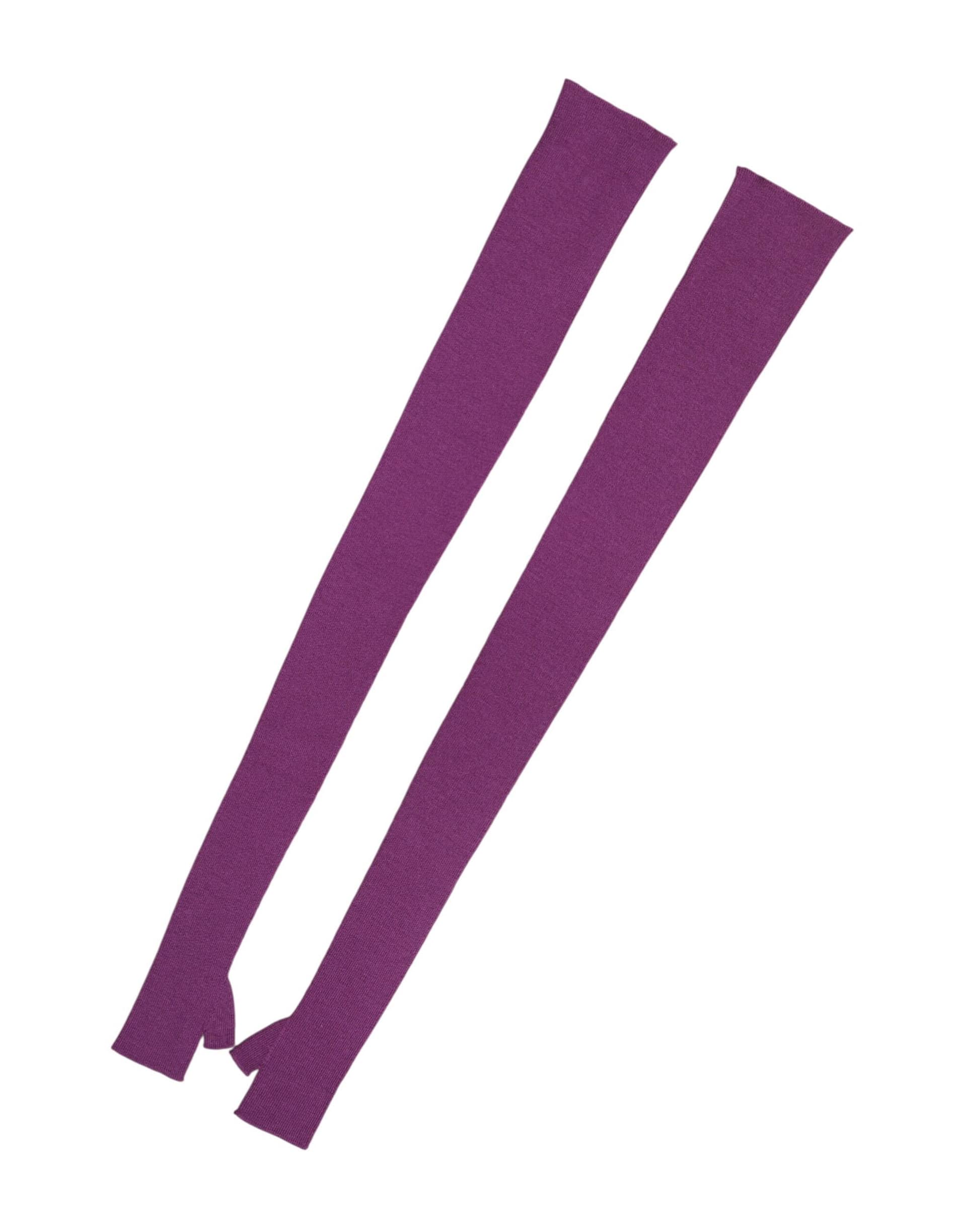 Dolce & Gabbana Purple Wool Fingerless Elbow Length Women One Size Gloves - Image 5