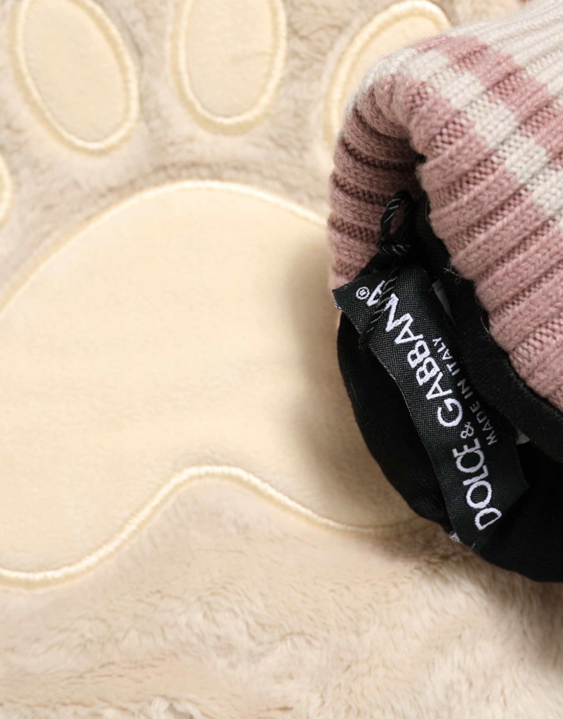 Dolce & Gabbana Brown Acrylic Knitted Fur Wrist Mitten Gloves - Image 2