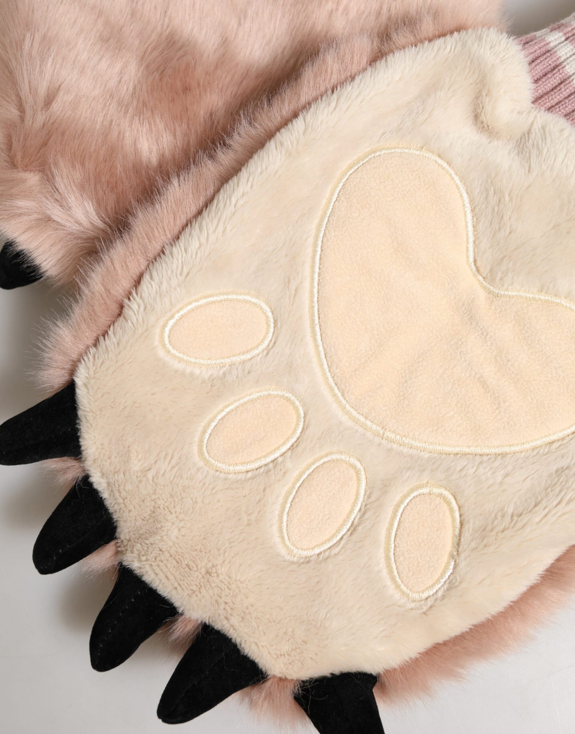 Dolce & Gabbana Brown Acrylic Knitted Fur Wrist Mitten Gloves - Image 5