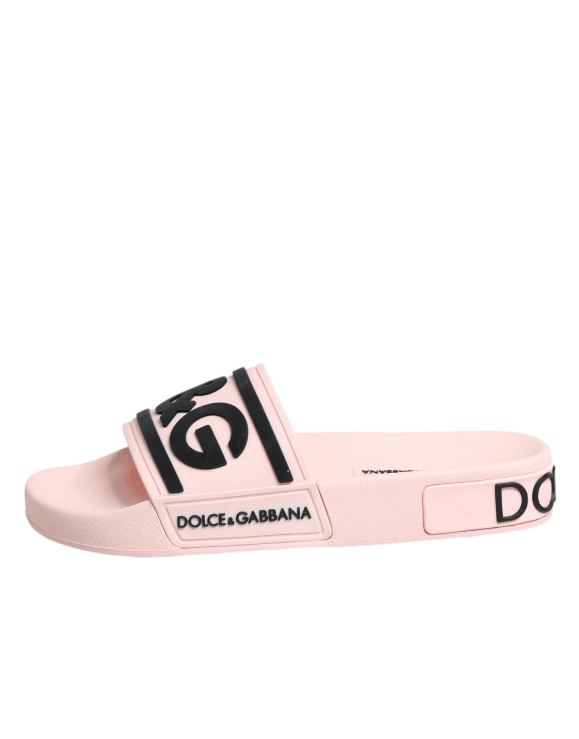Dolce & Gabbana Pink Rubber Slides Sandals Beachwear Shoes - Image 7