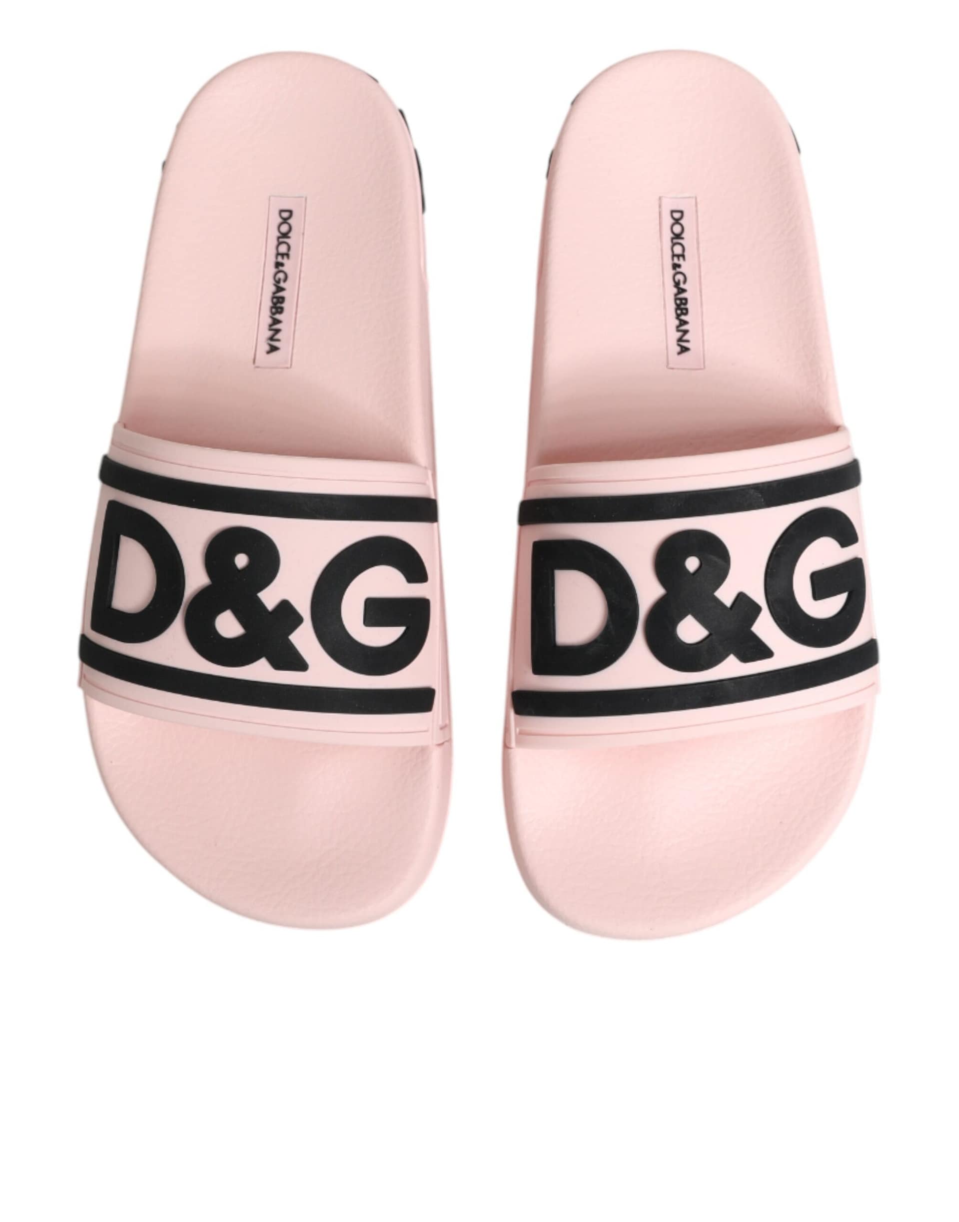 Dolce & Gabbana Pink Rubber Slides Sandals Beachwear Shoes - Image 4