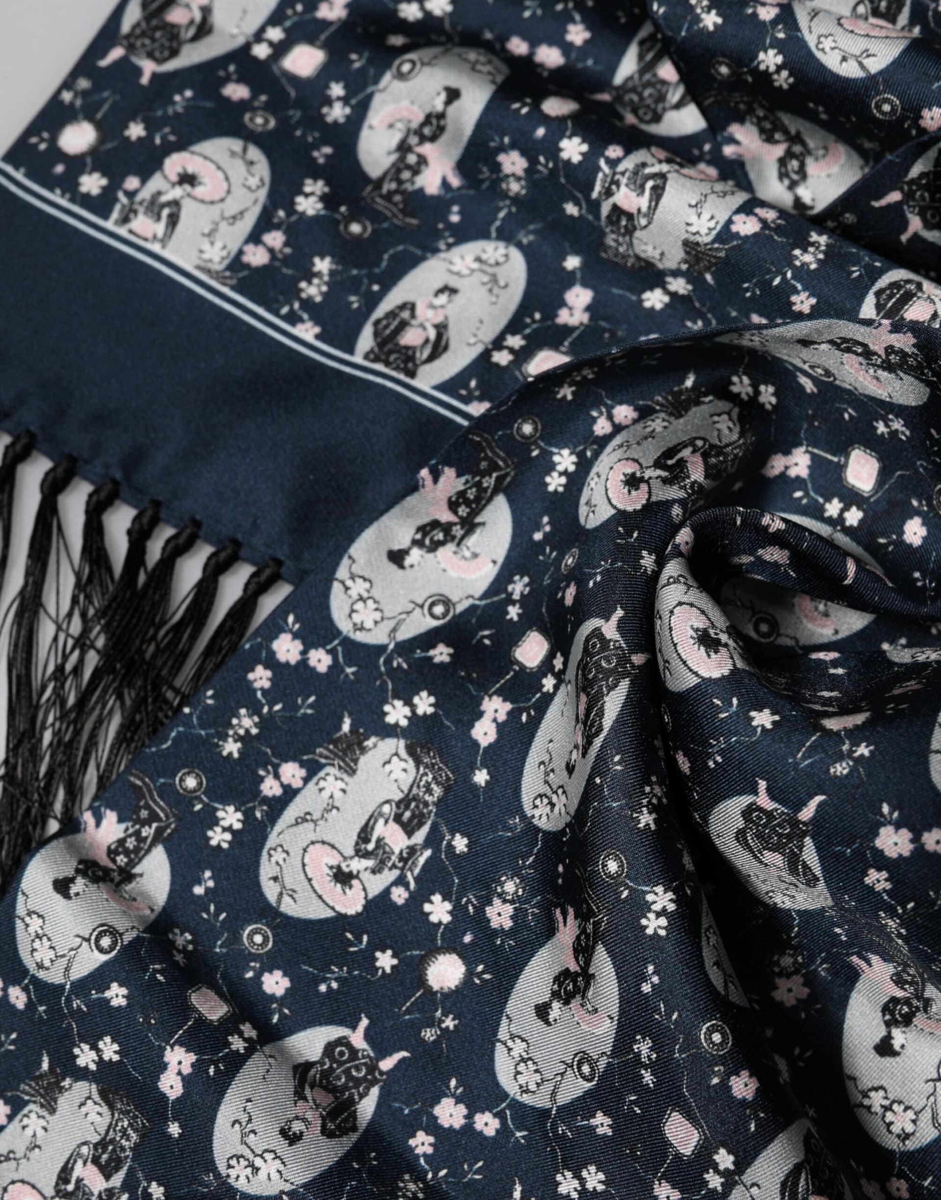 Dolce & Gabbana Navy Blue Silk Neck Wrap Shawl Men Scarf - Image 4