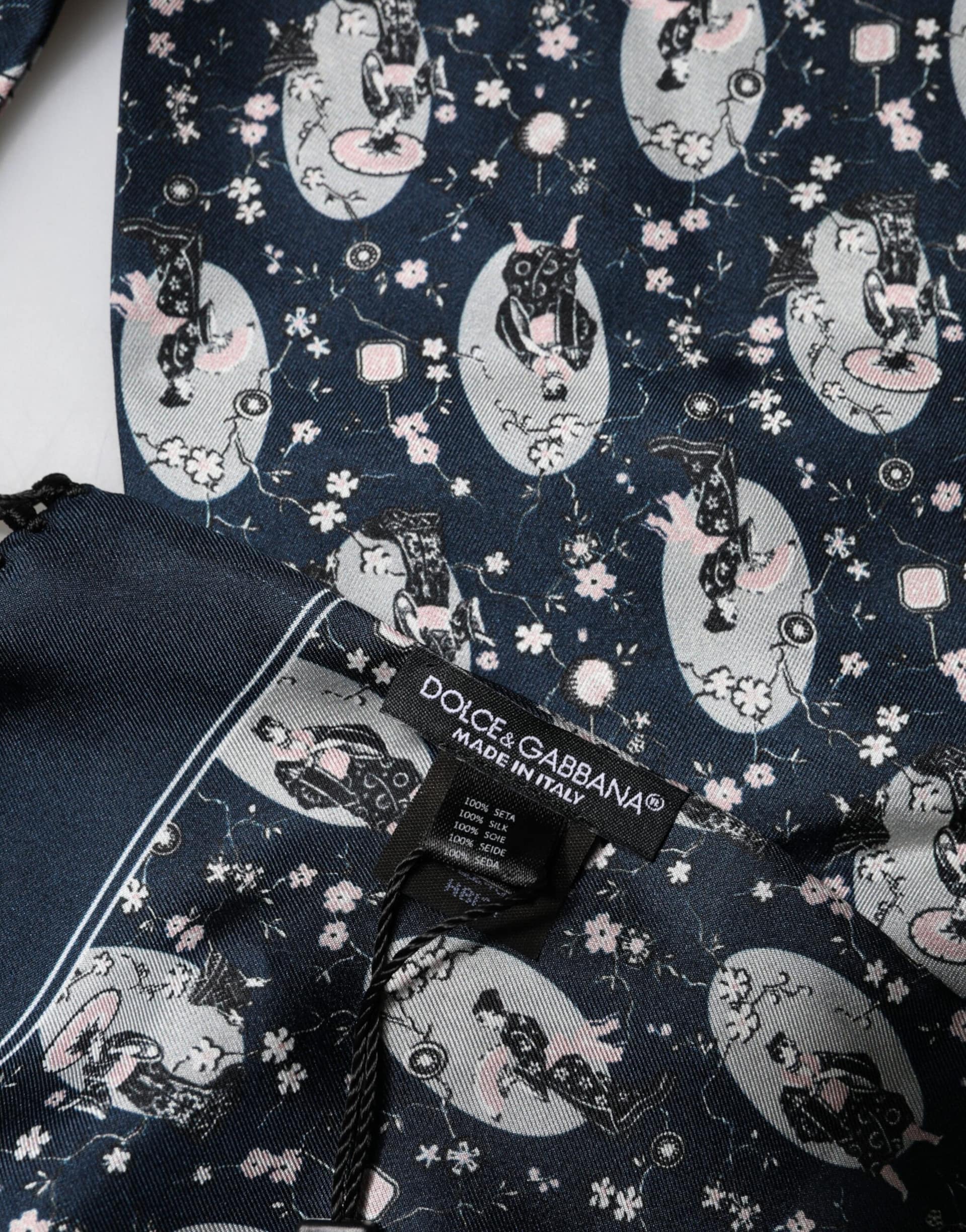 Dolce & Gabbana Navy Blue Silk Neck Wrap Shawl Men Scarf - Image 5