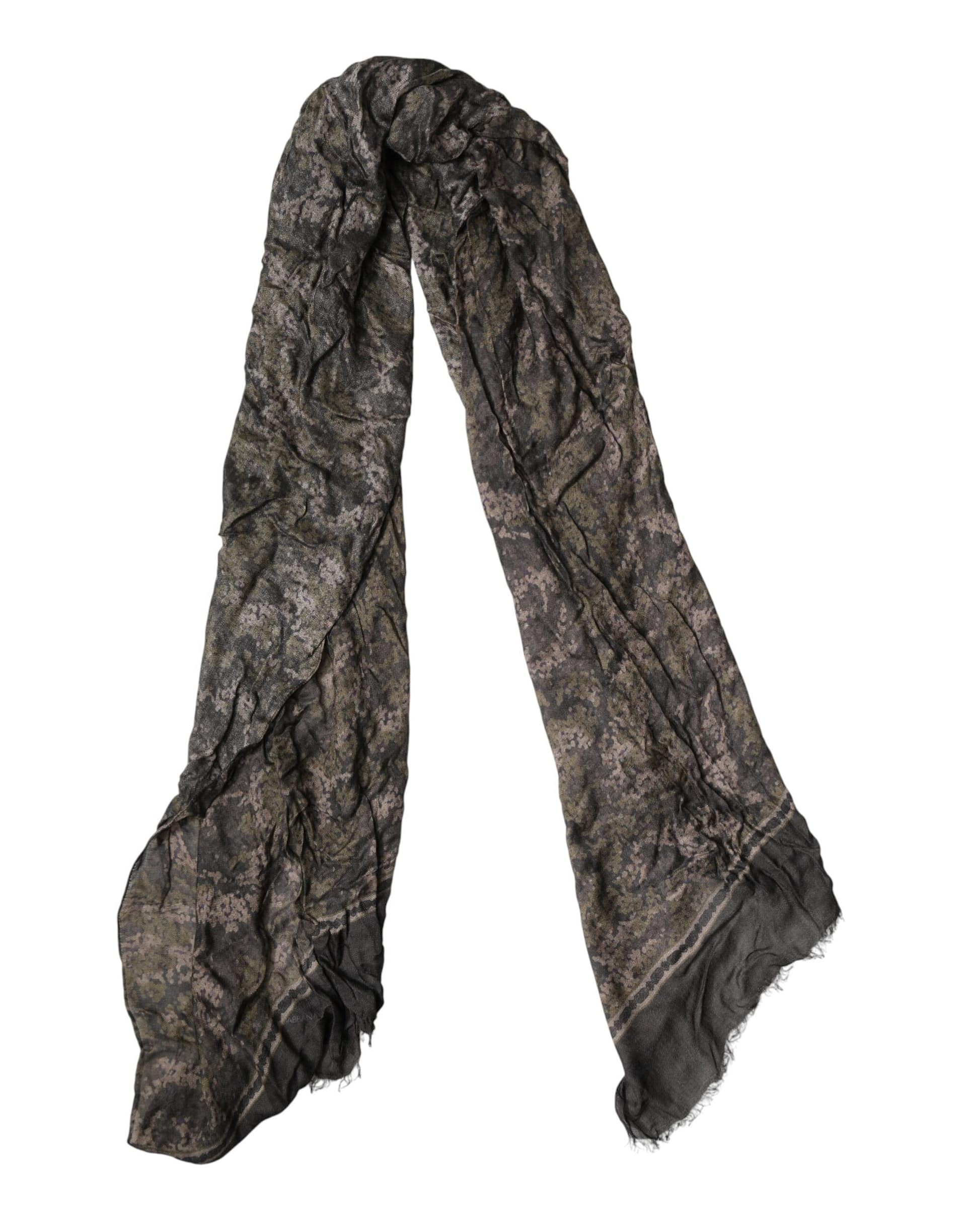 Dolce & Gabbana Brown Camouflage Modal Men Shawl Scarf - Image 2