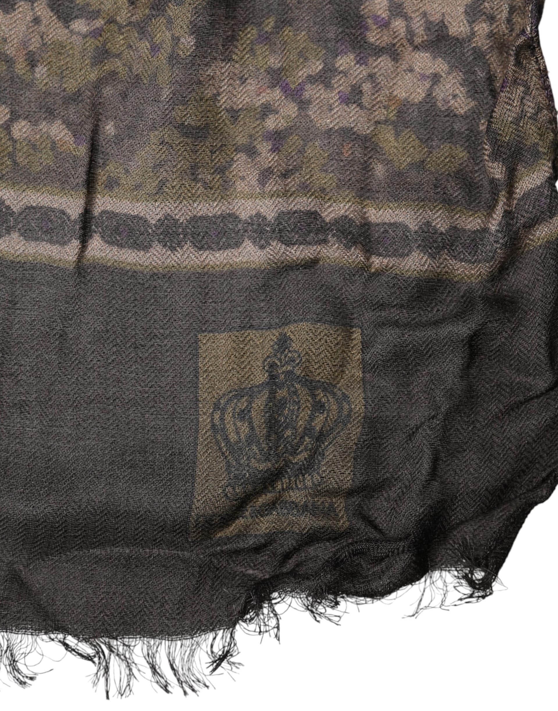 Dolce & Gabbana Brown Camouflage Modal Men Shawl Scarf - Image 3