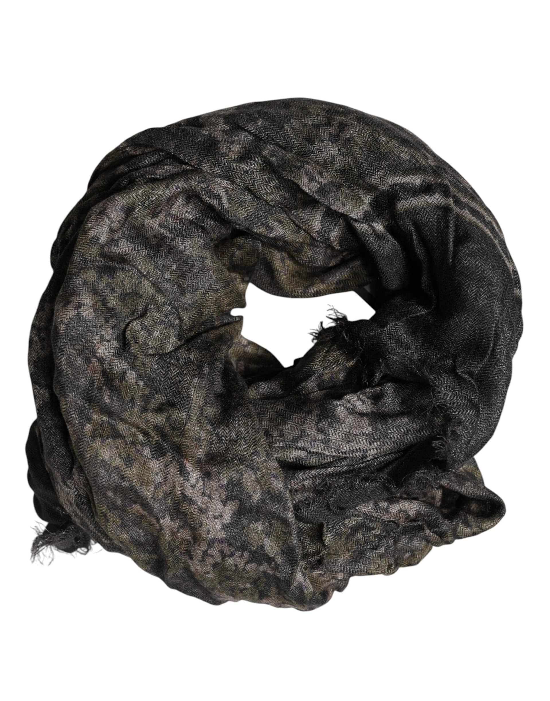 Dolce & Gabbana Brown Camouflage Modal Men Shawl Scarf - Image 4