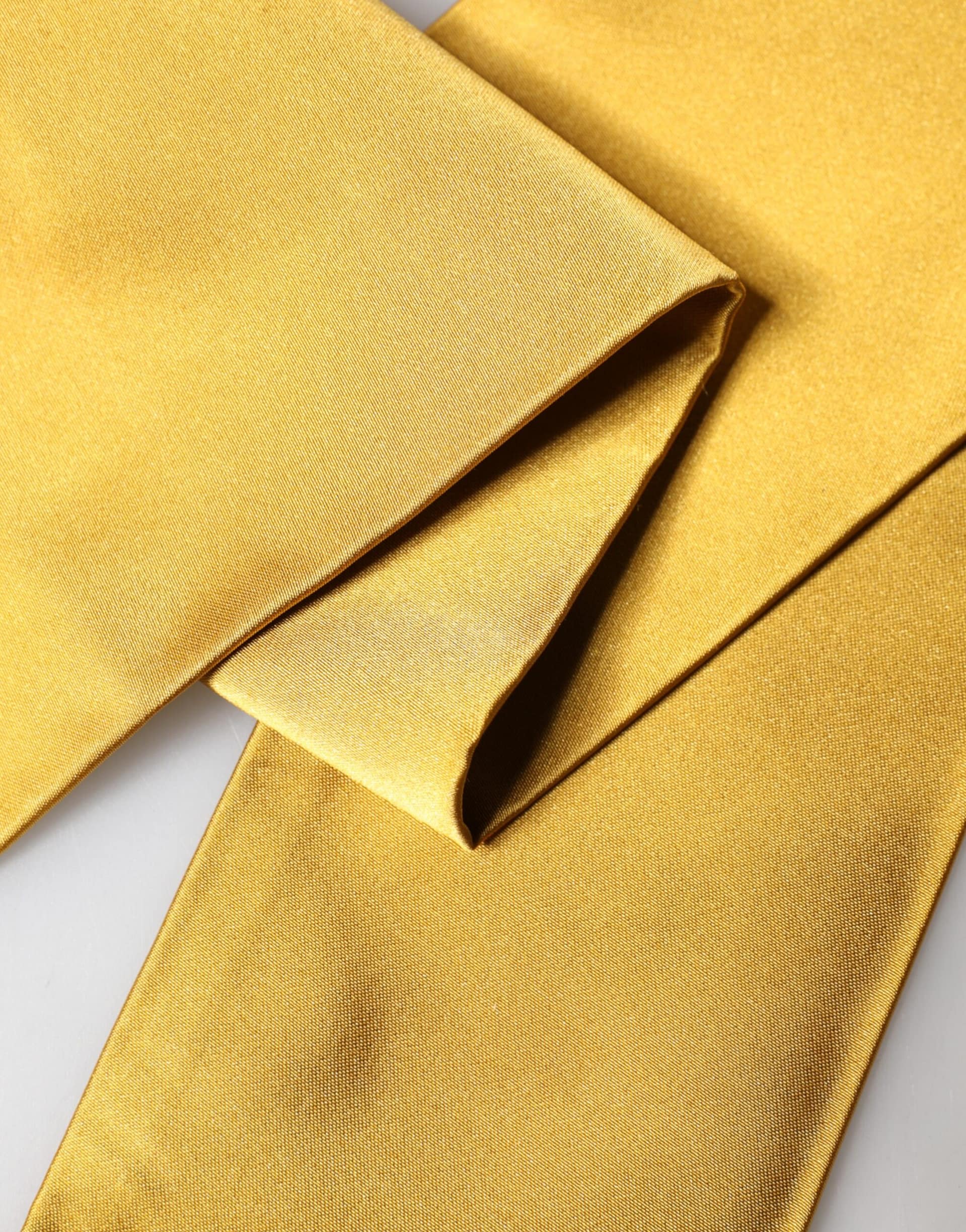 Dolce & Gabbana Yellow Silk Fringes Neck Wrap Foulard Scarf - Image 4