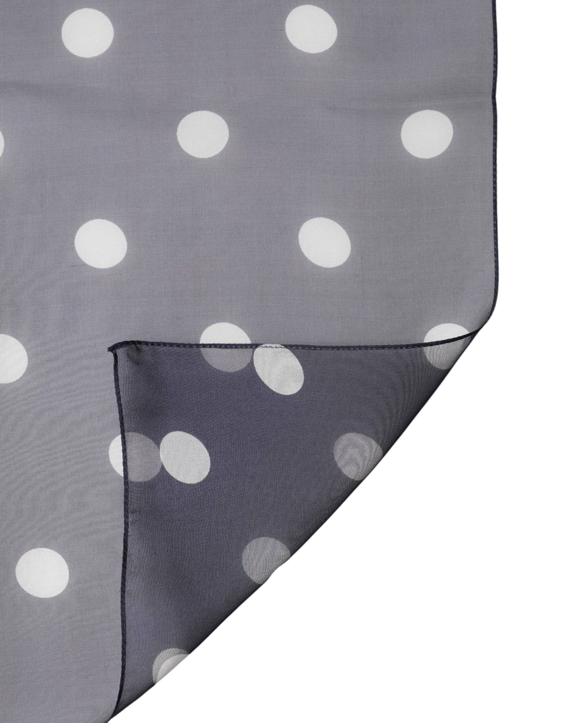 Dolce & Gabbana Blue Polka Dot Silk Square Foulard 91.5cm x 89.5cm Scarf - Image 4