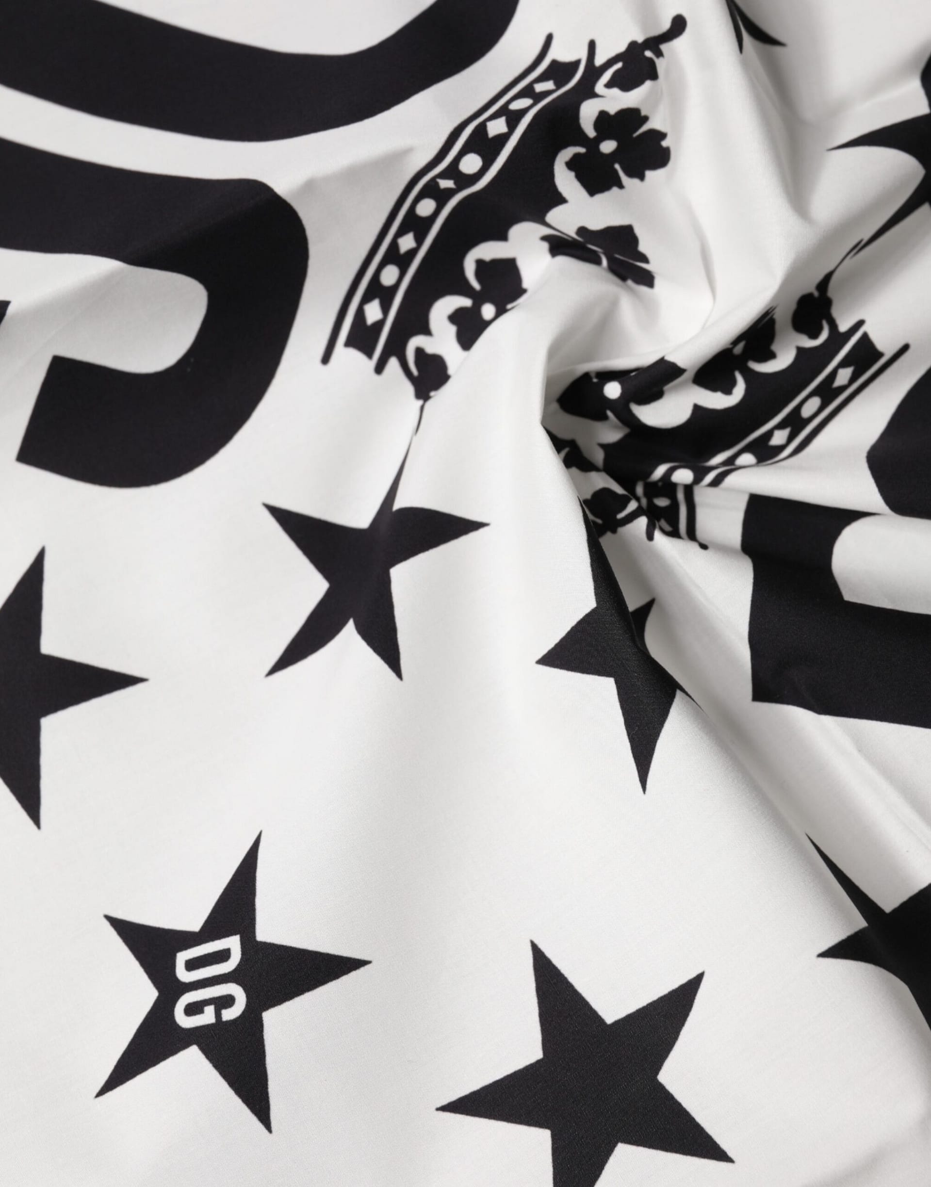 Dolce & Gabbana White DG Crown Print Square Foulard 52cm x 50.5cm Scarf - Image 3