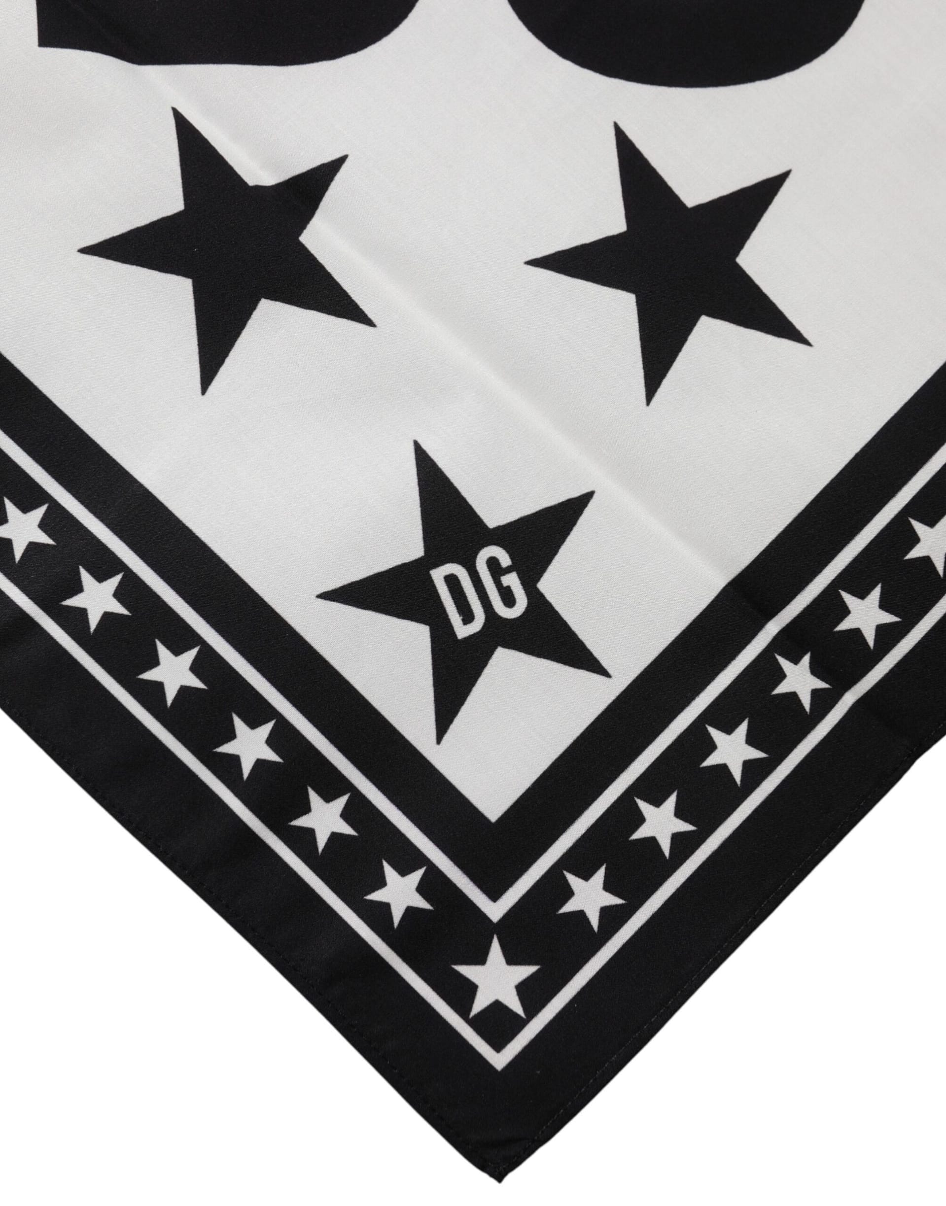 Dolce & Gabbana White DG Crown Print Square Foulard 52cm x 50.5cm Scarf - Image 4