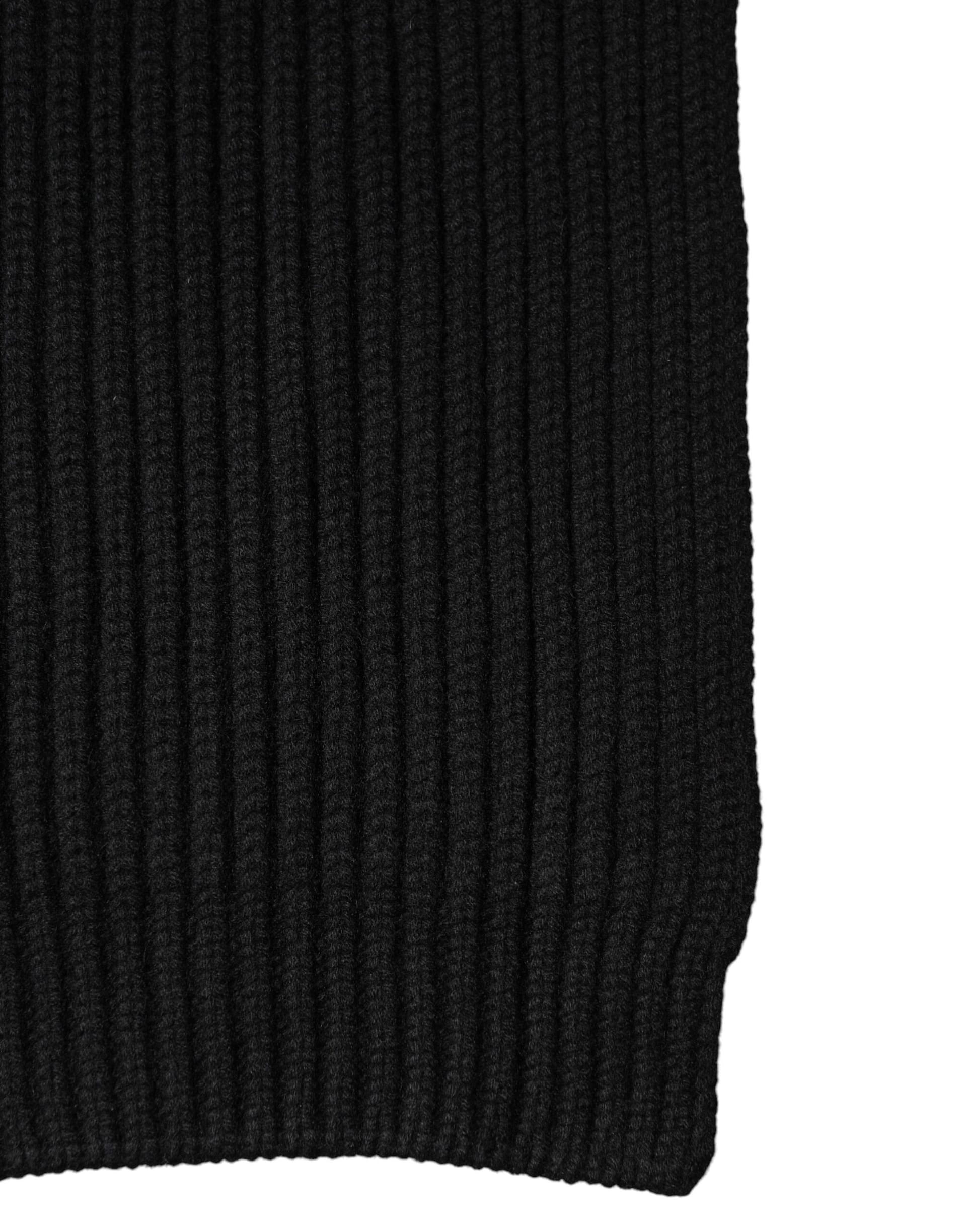 Dolce & Gabbana Black Cashmere Knit Neck Wrap Shawl 202cm x 26cm Scarf - Image 5