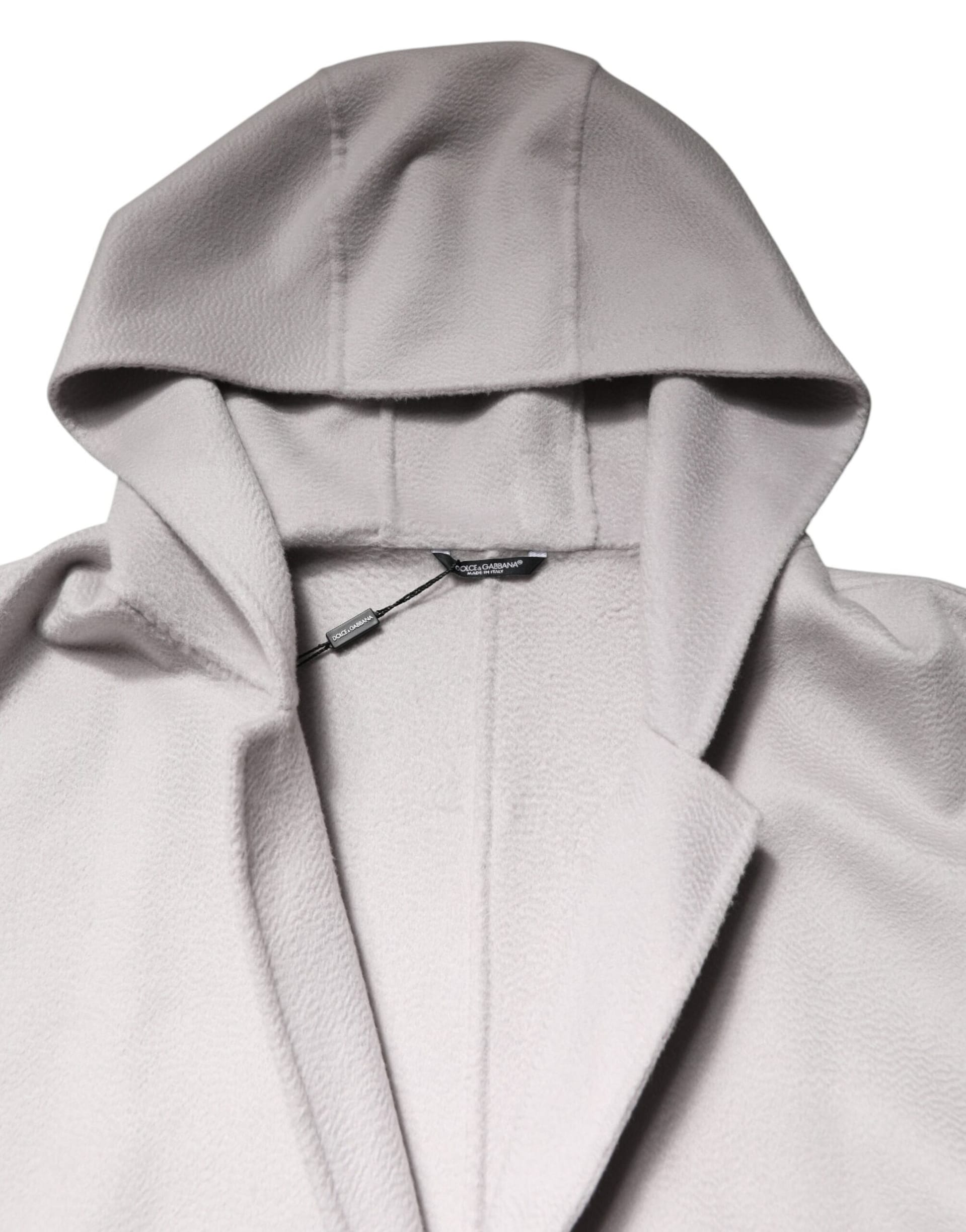 Dolce & Gabbana Off White Belted Long Trench Coat Men Jacket - Image 6