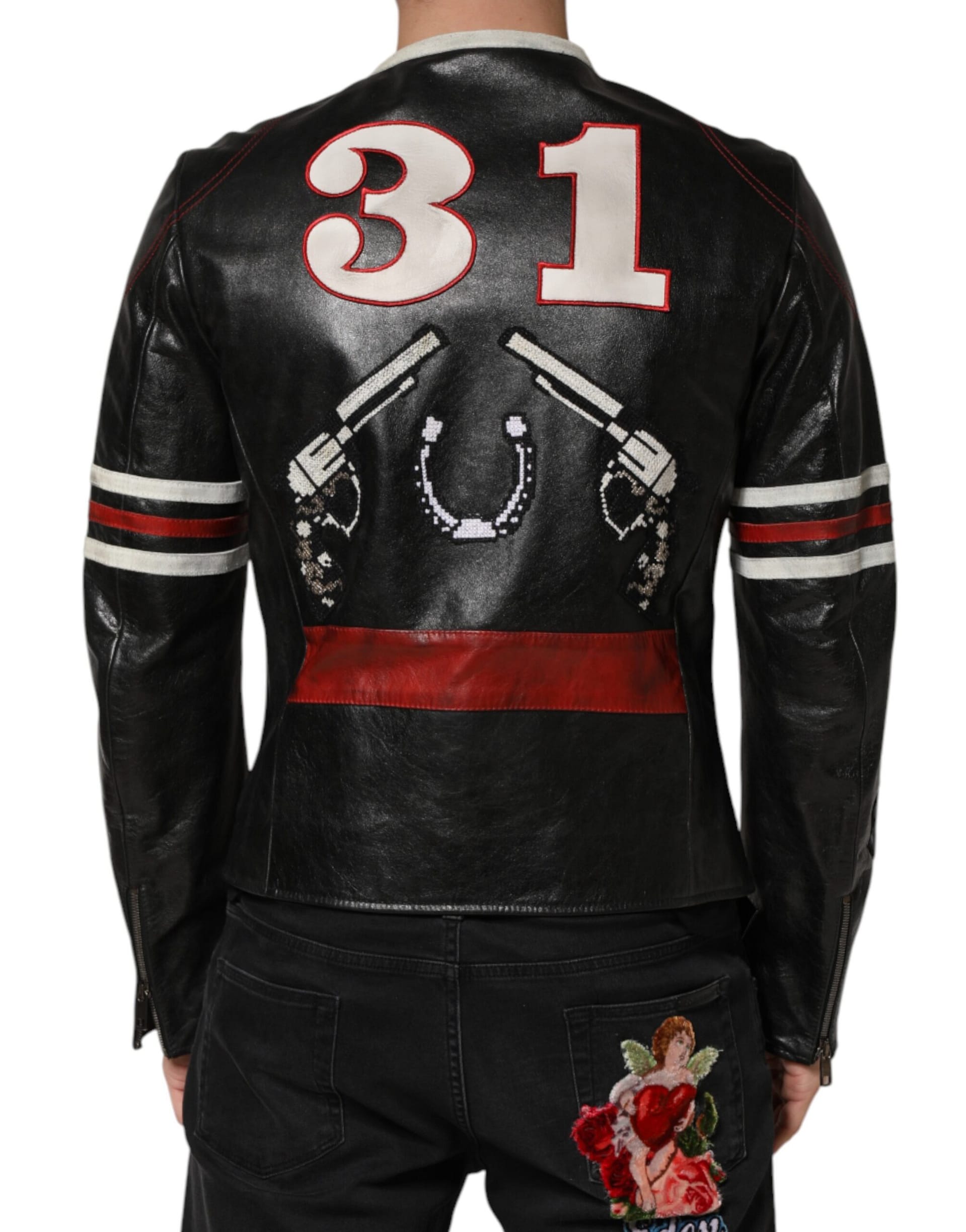 Dolce & Gabbana Multicolor Guns n' Roses Full Zip Men Biker Jacket - Image 4