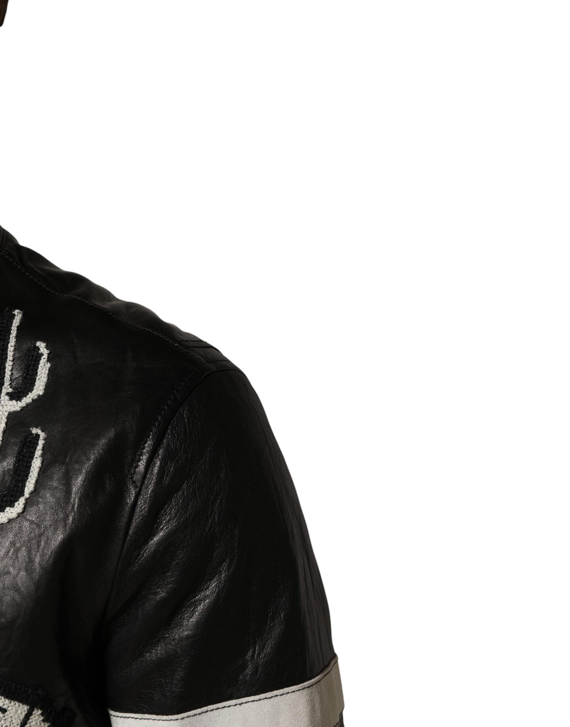 Dolce & Gabbana Black Guns n' Roses FullZip Men Biker Jacket - Image 5