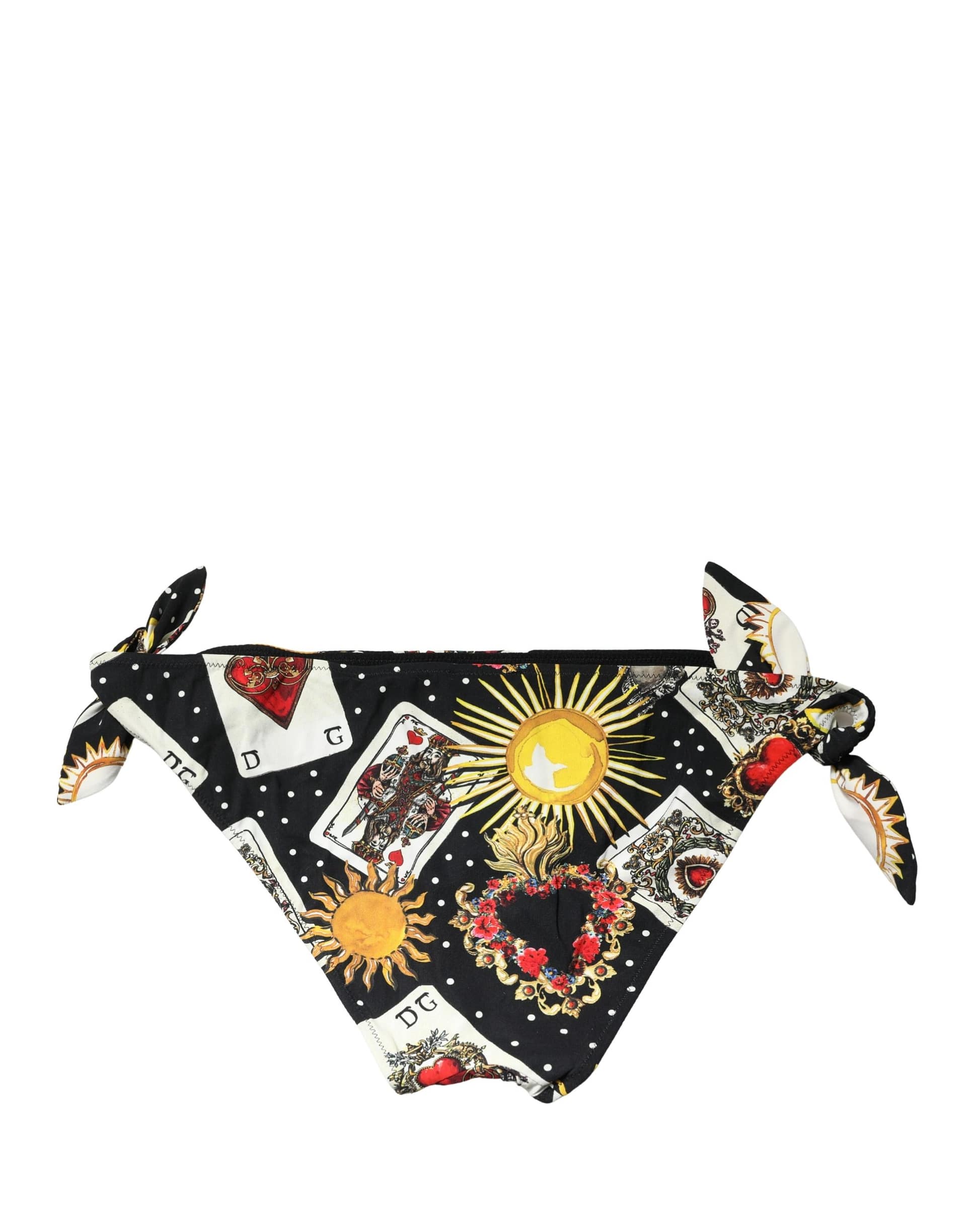 Dolce & Gabbana Black Graphic Cards Print Bikini Bottom Swimwear - Image 3