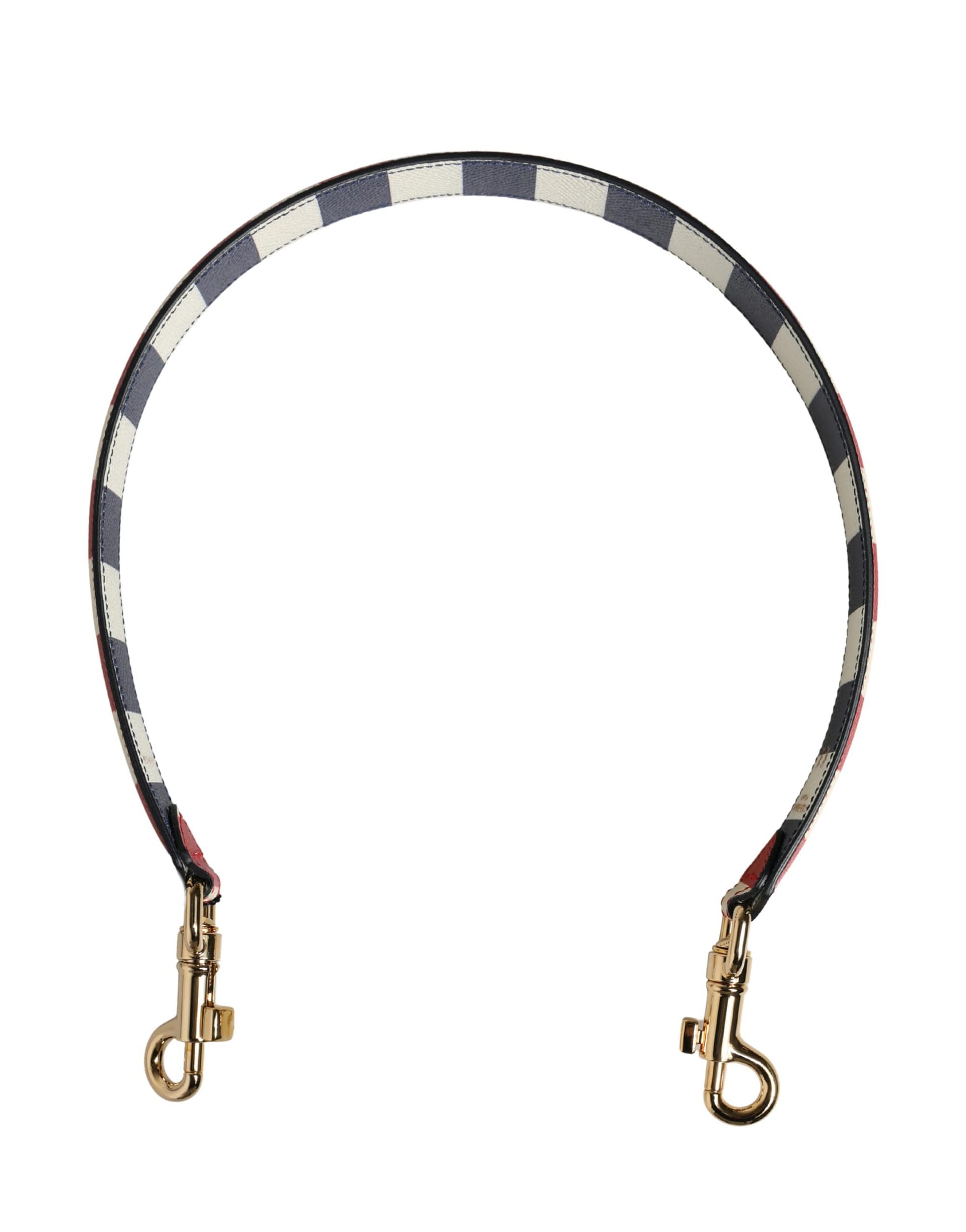 Dolce & Gabbana Multicolor Leather Striped Bag Accessory Shoulder Strap - Image 4