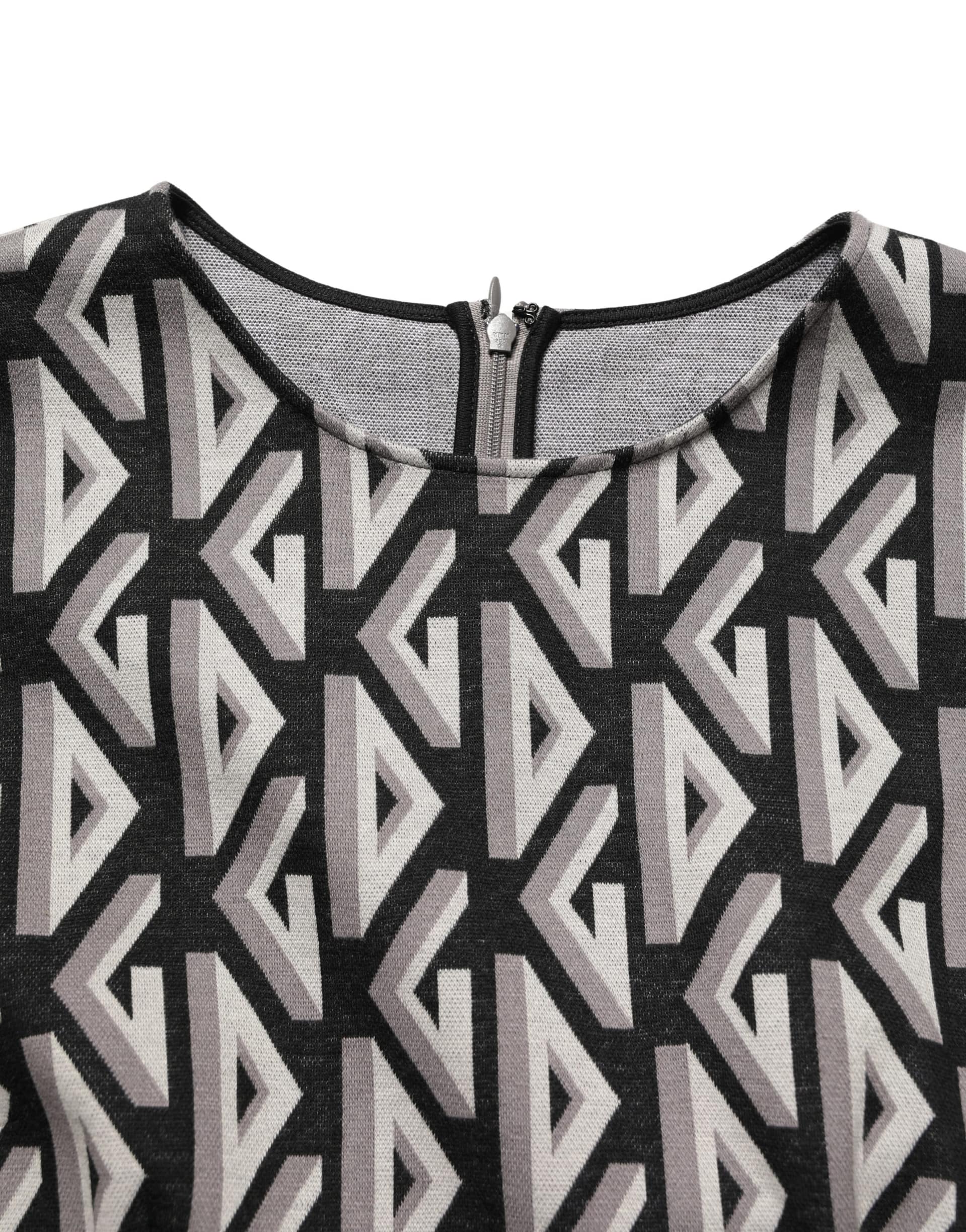 Dolce & Gabbana Black Logo Print Cotton Knee Length Dress - Image 8