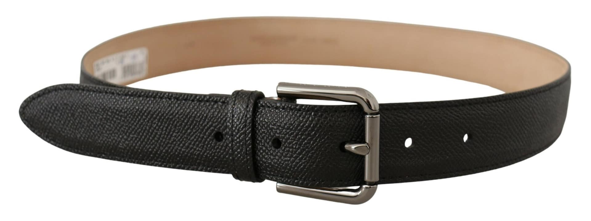 Dolce & Gabbana Black Calf Leather Brown Backend Belt - Image 3